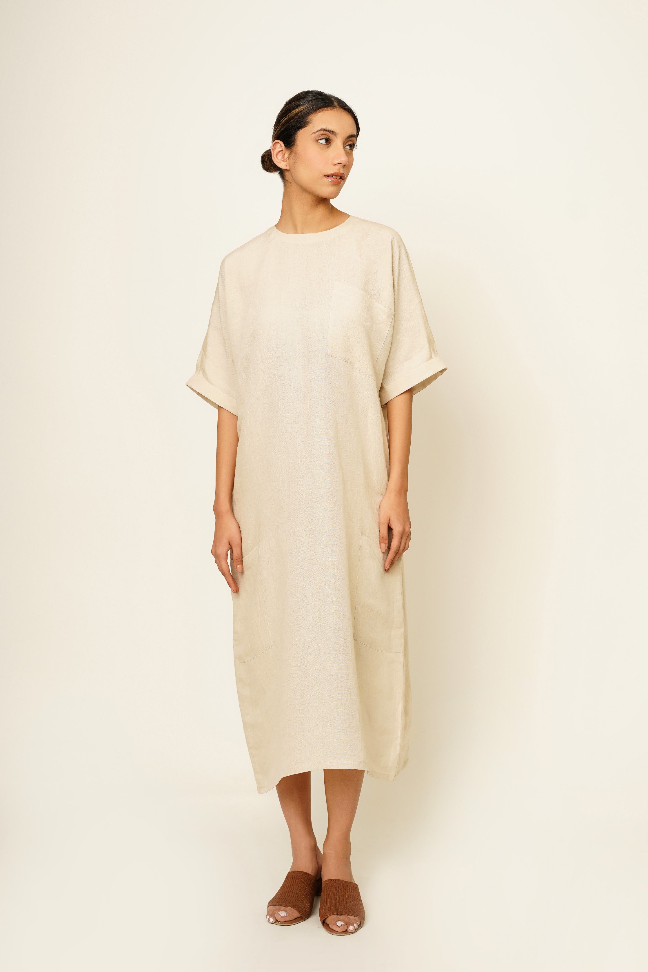 Mushroom White Baba Dress