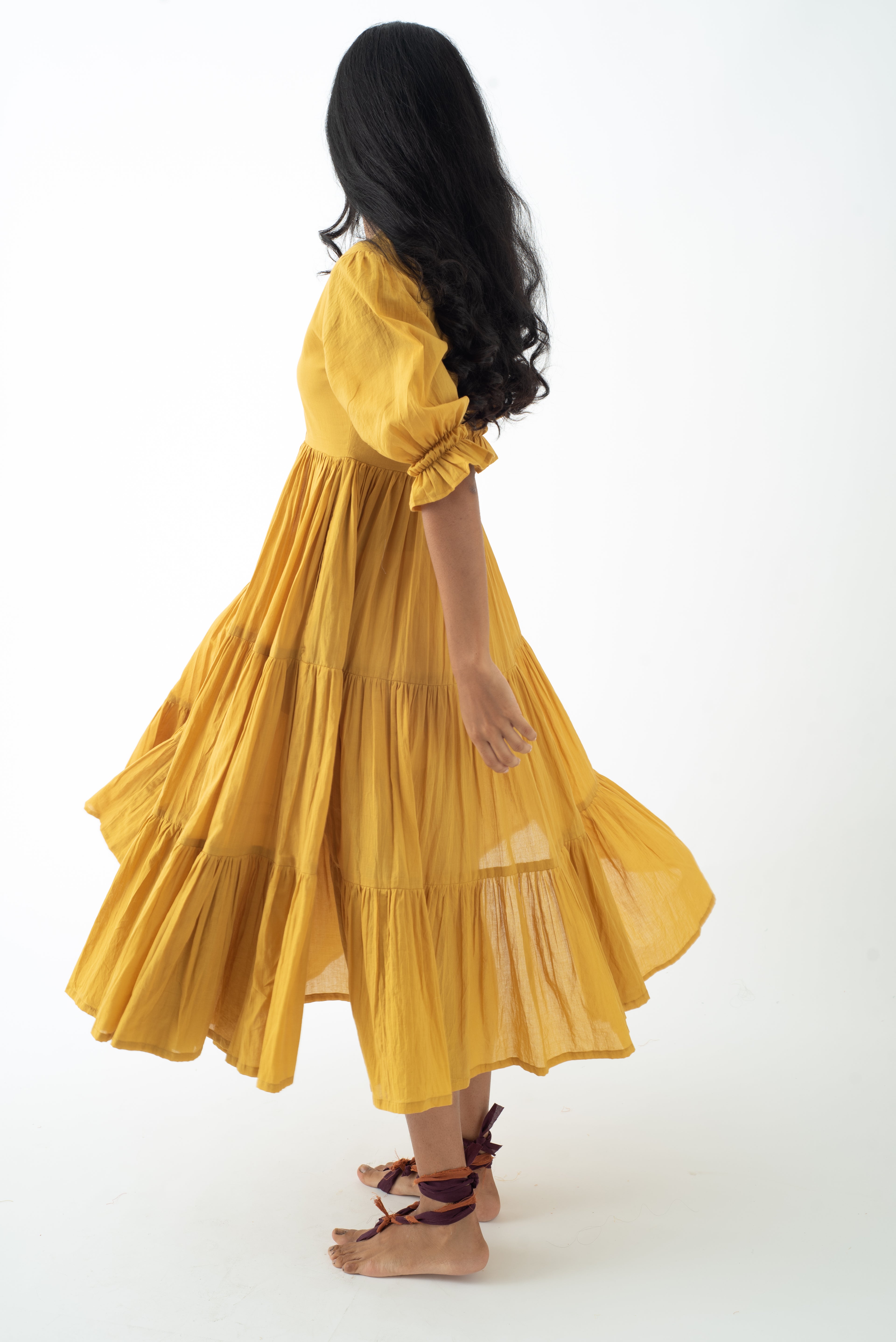 Jaisalmer Mustard Cloud Dress