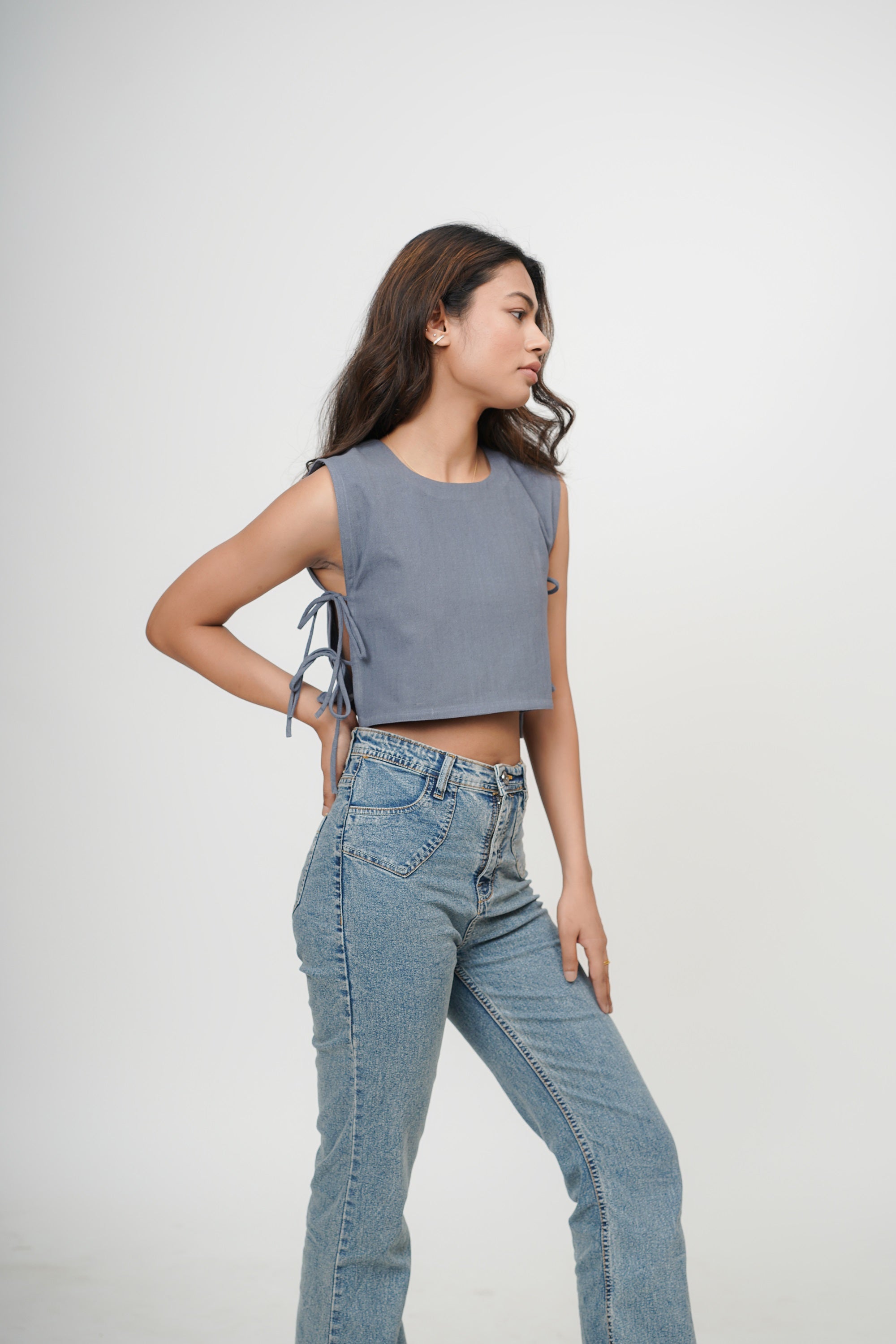 Terra Luna Blue Bib Top