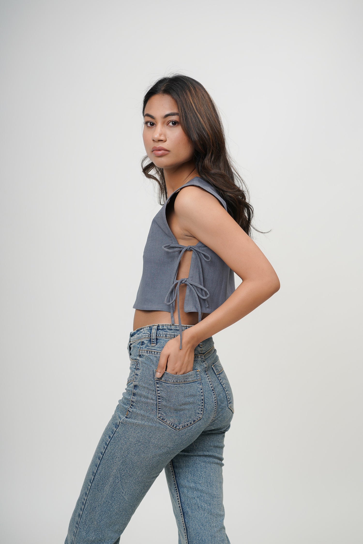Terra Luna Blue Bib Top