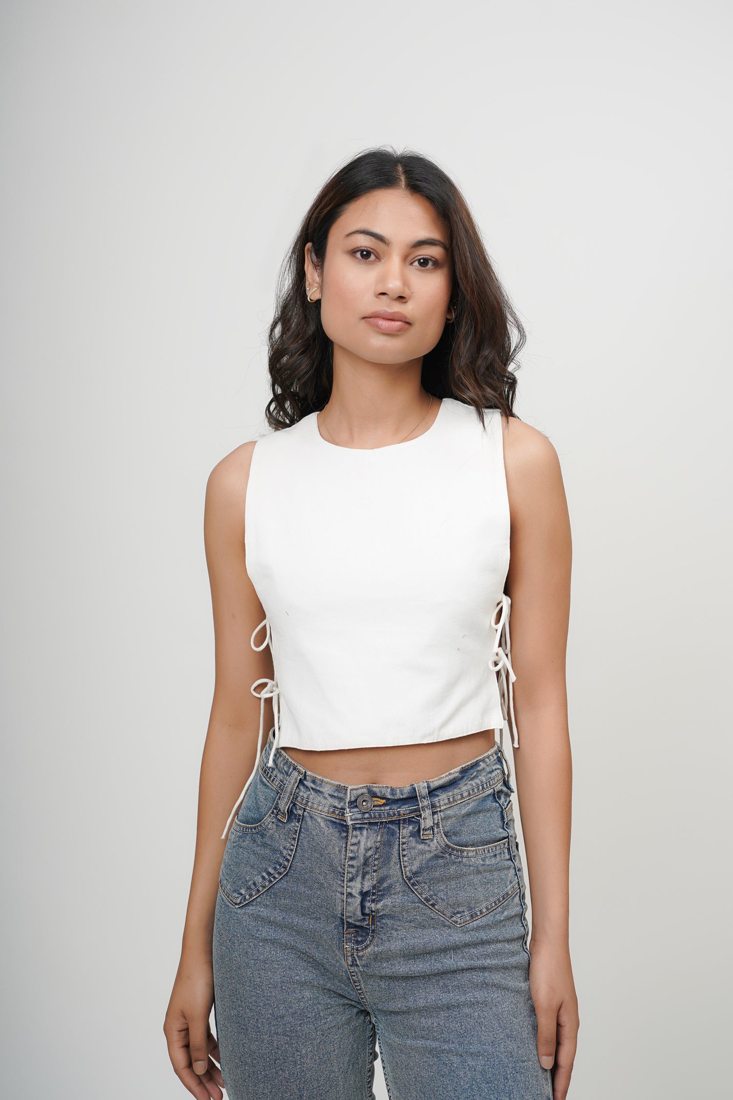 Blushing Pearl White Bib Top