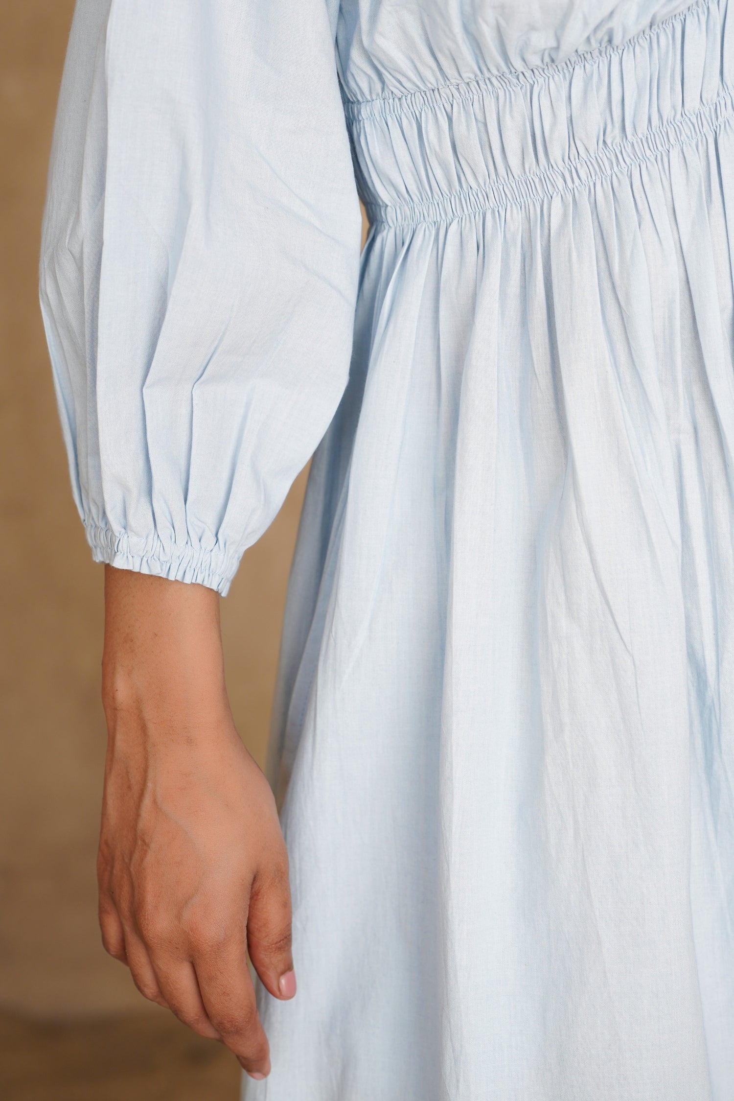 City Sky Blue Ecru Dress