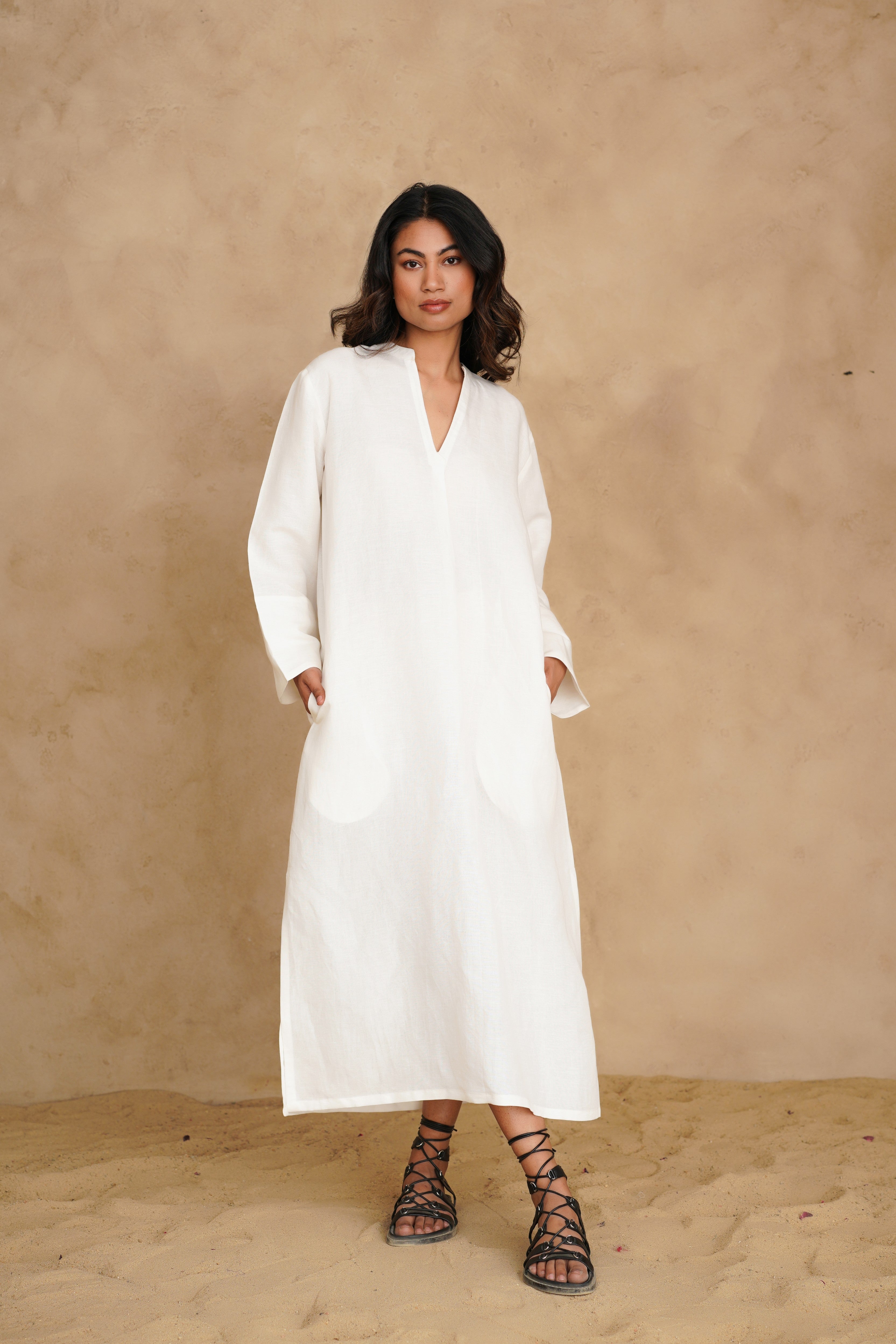 Blushing Pearl White Petra Dress