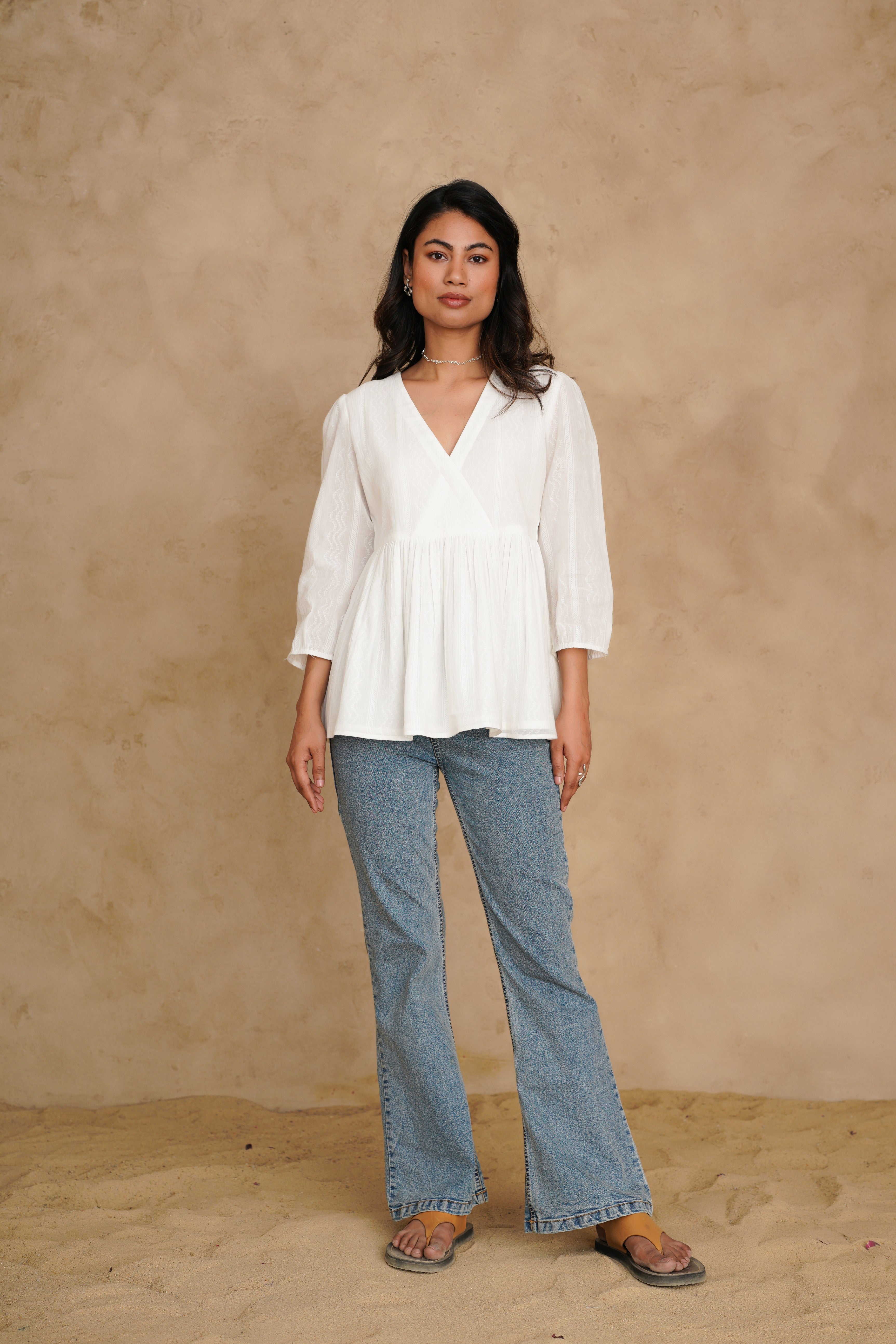 Blushing Pearl White Wisp Top