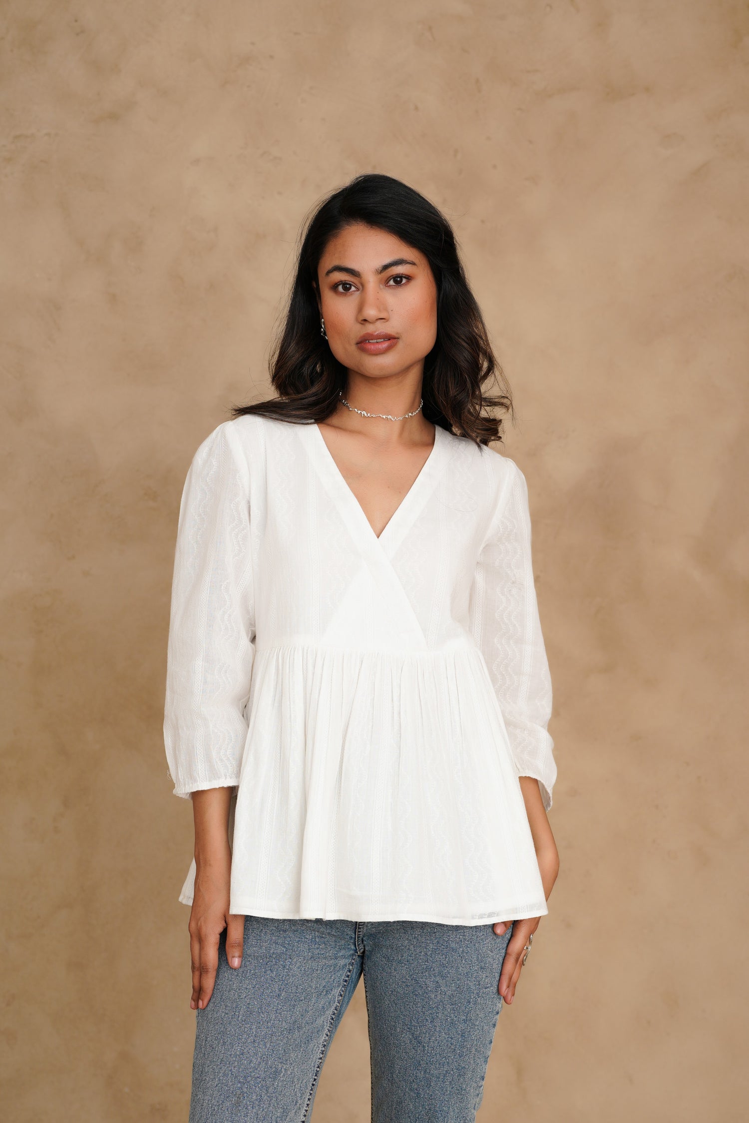 Blushing Pearl White Wisp Top