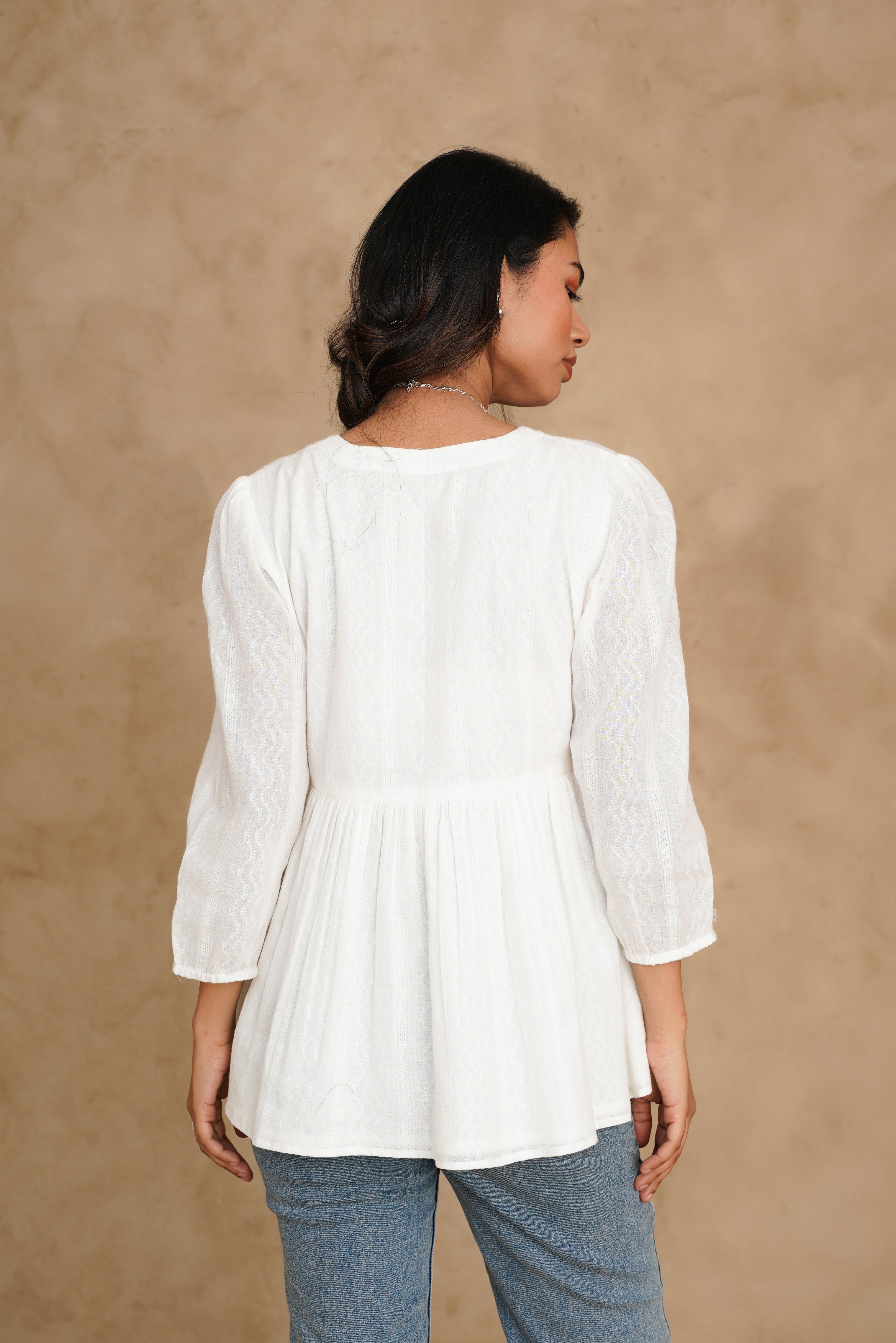 Blushing Pearl White Wisp Top