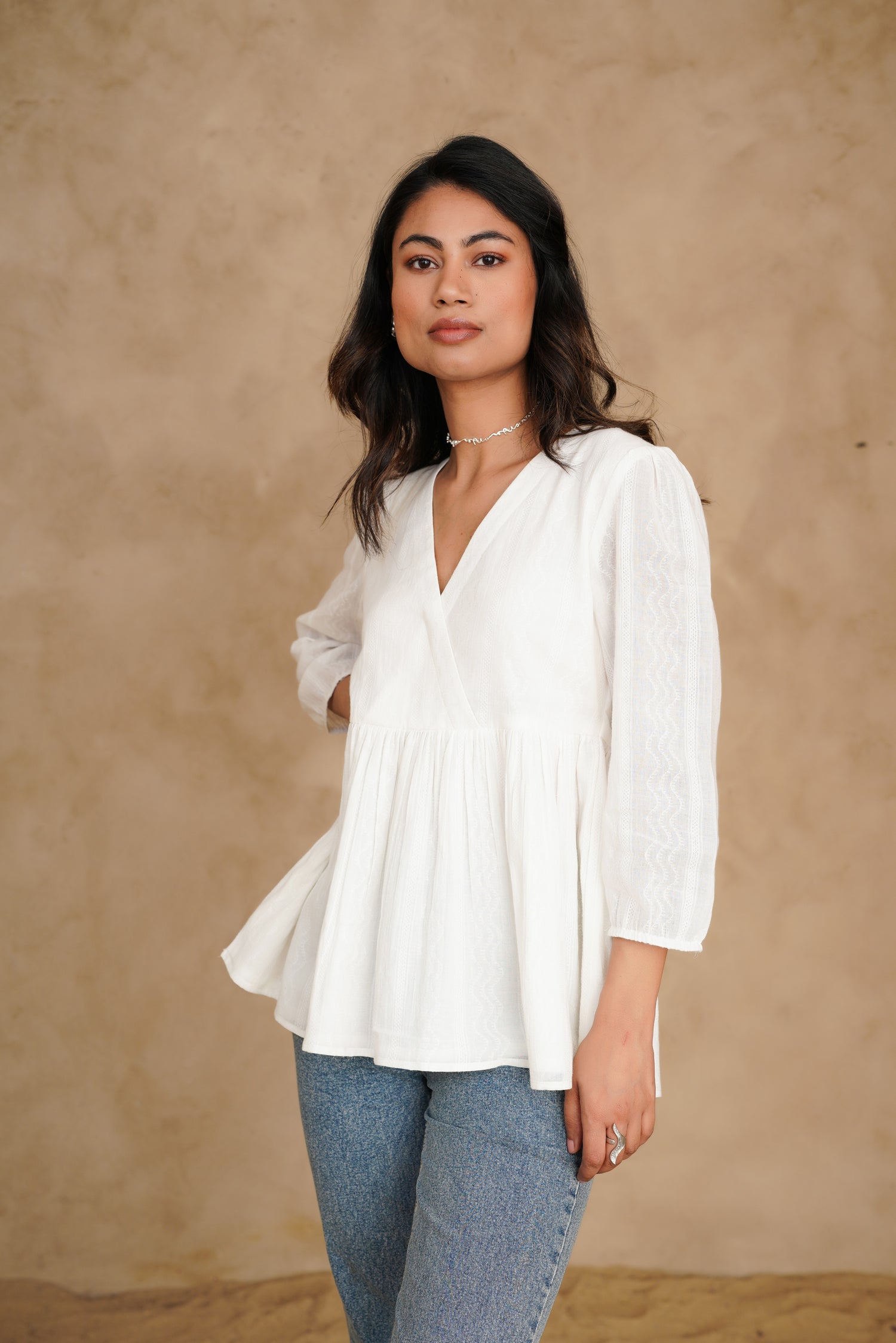 Blushing Pearl White Wisp Top