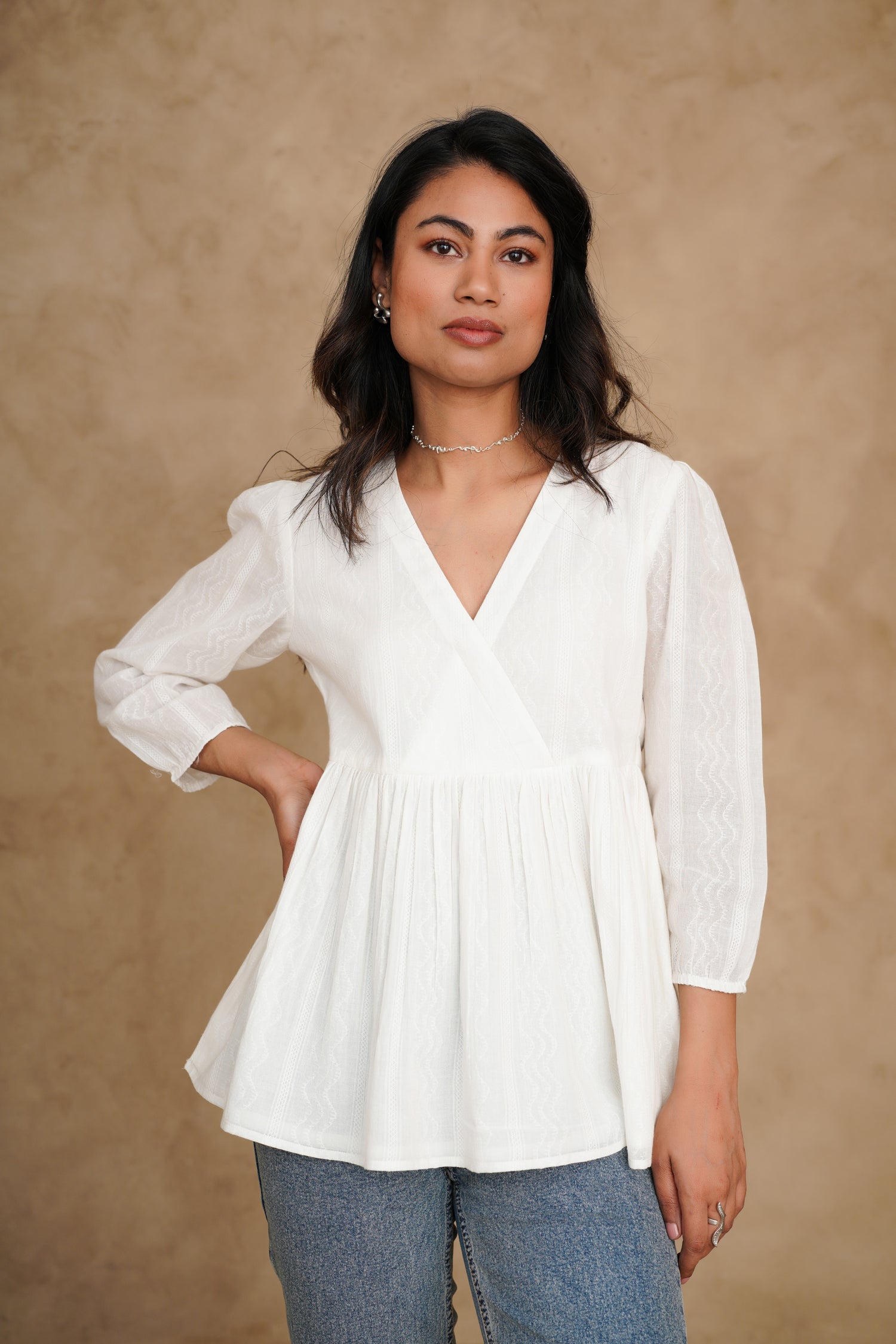 Blushing Pearl White Wisp Top