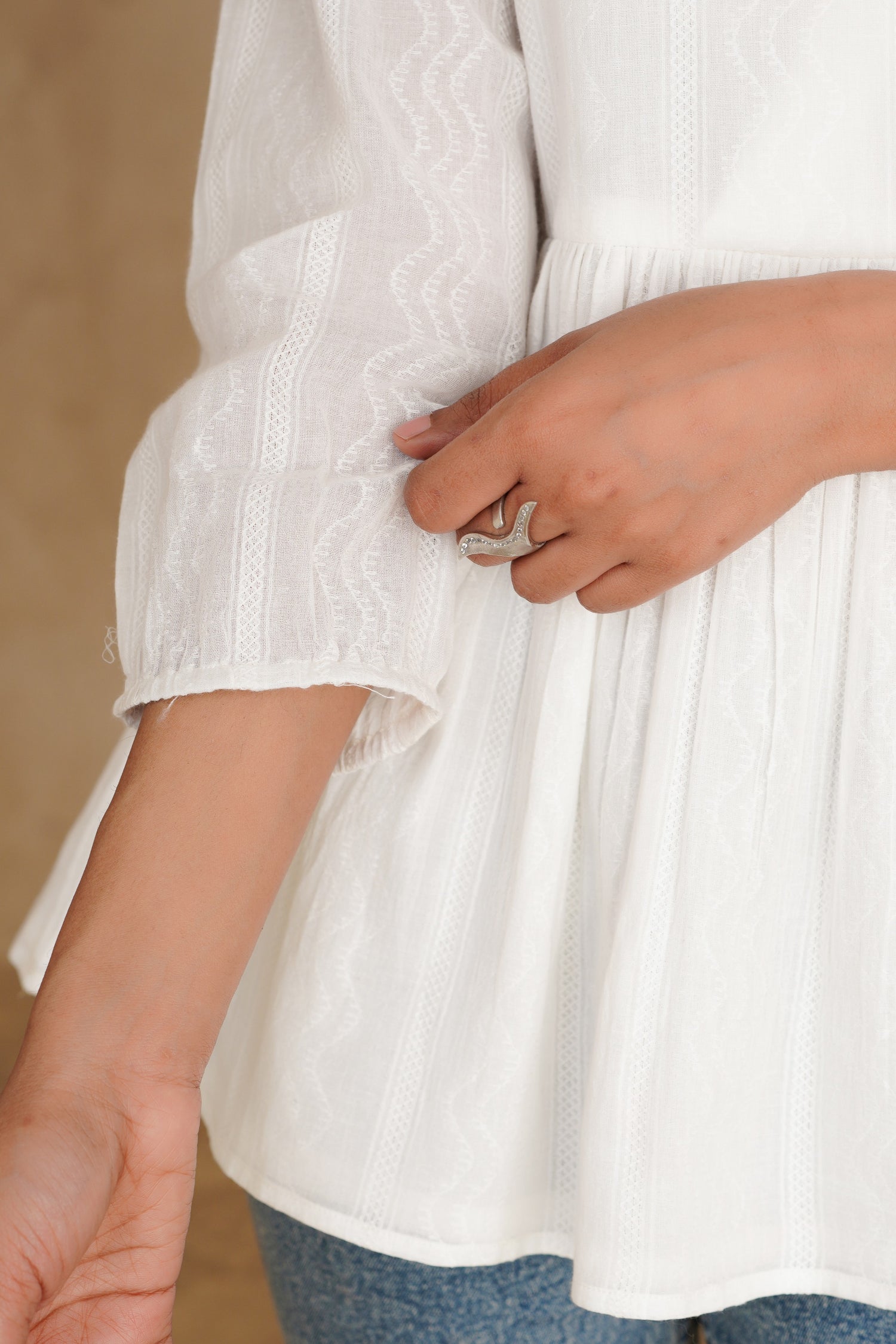 Blushing Pearl White Wisp Top