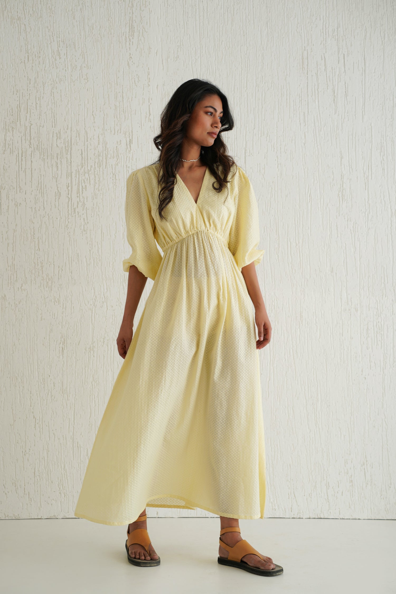 Butter Yellow Floe Dress