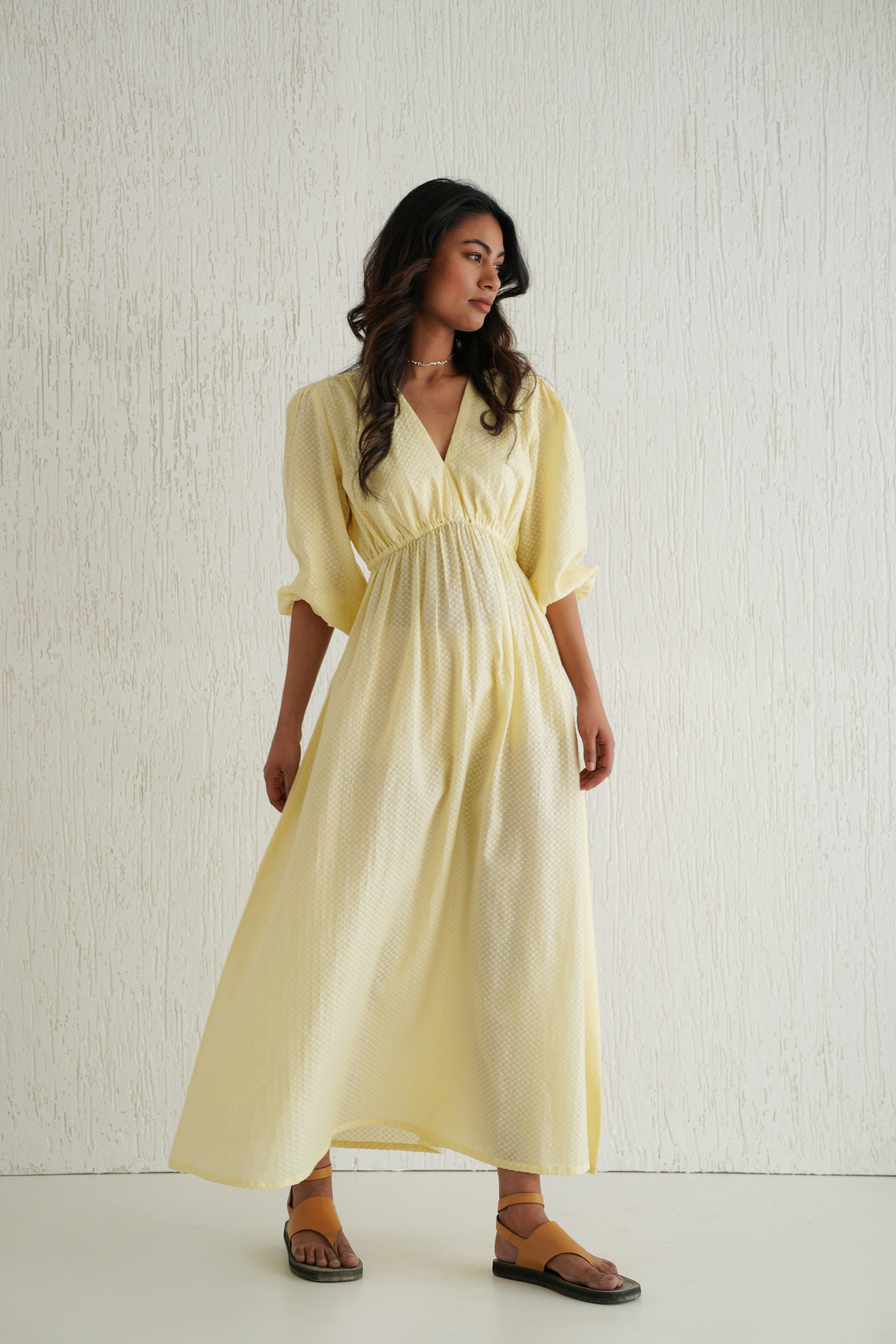 Butter Yellow Floe Dress