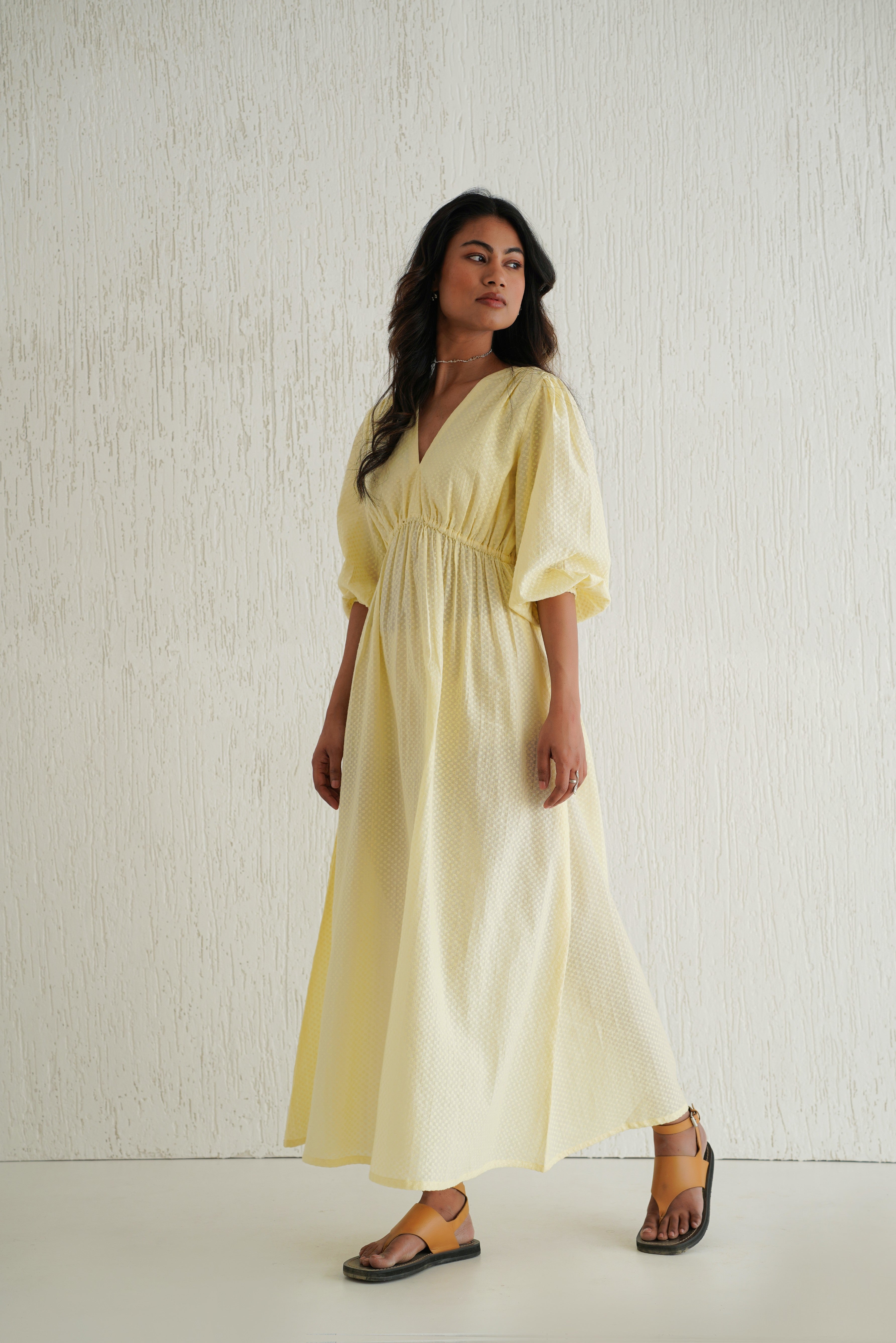 Butter Yellow Floe Dress