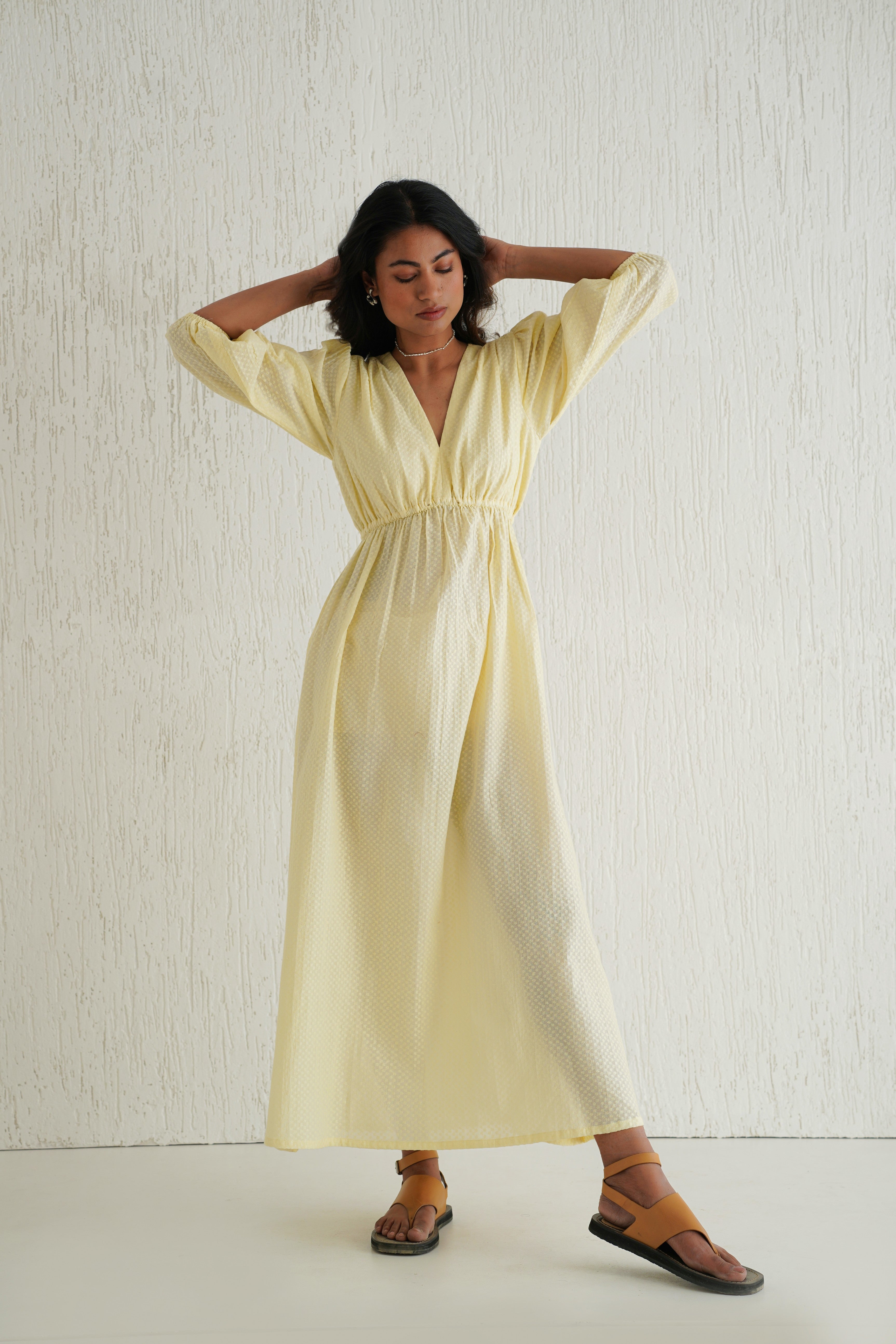 Butter Yellow Floe Dress