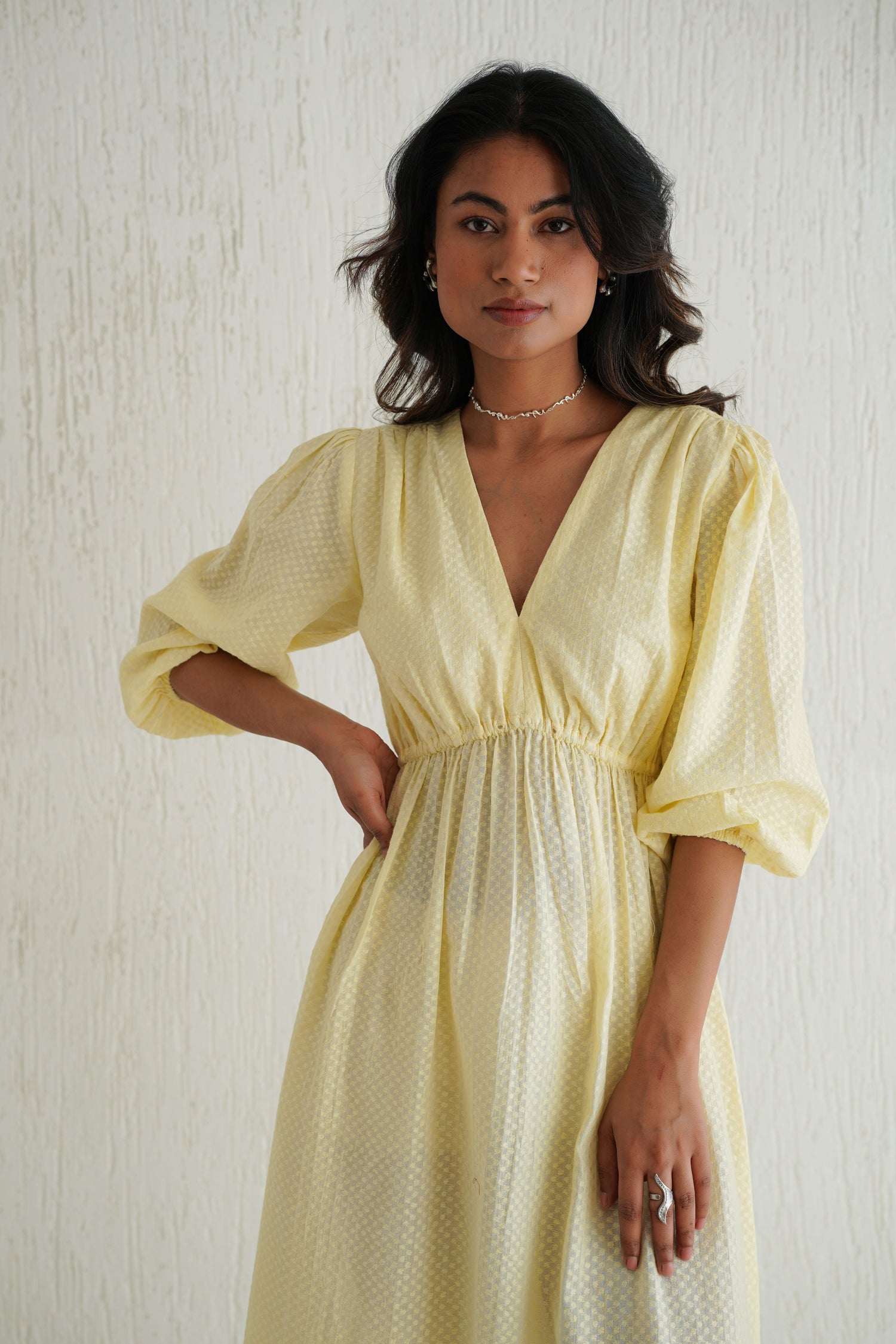 Butter Yellow Floe Dress