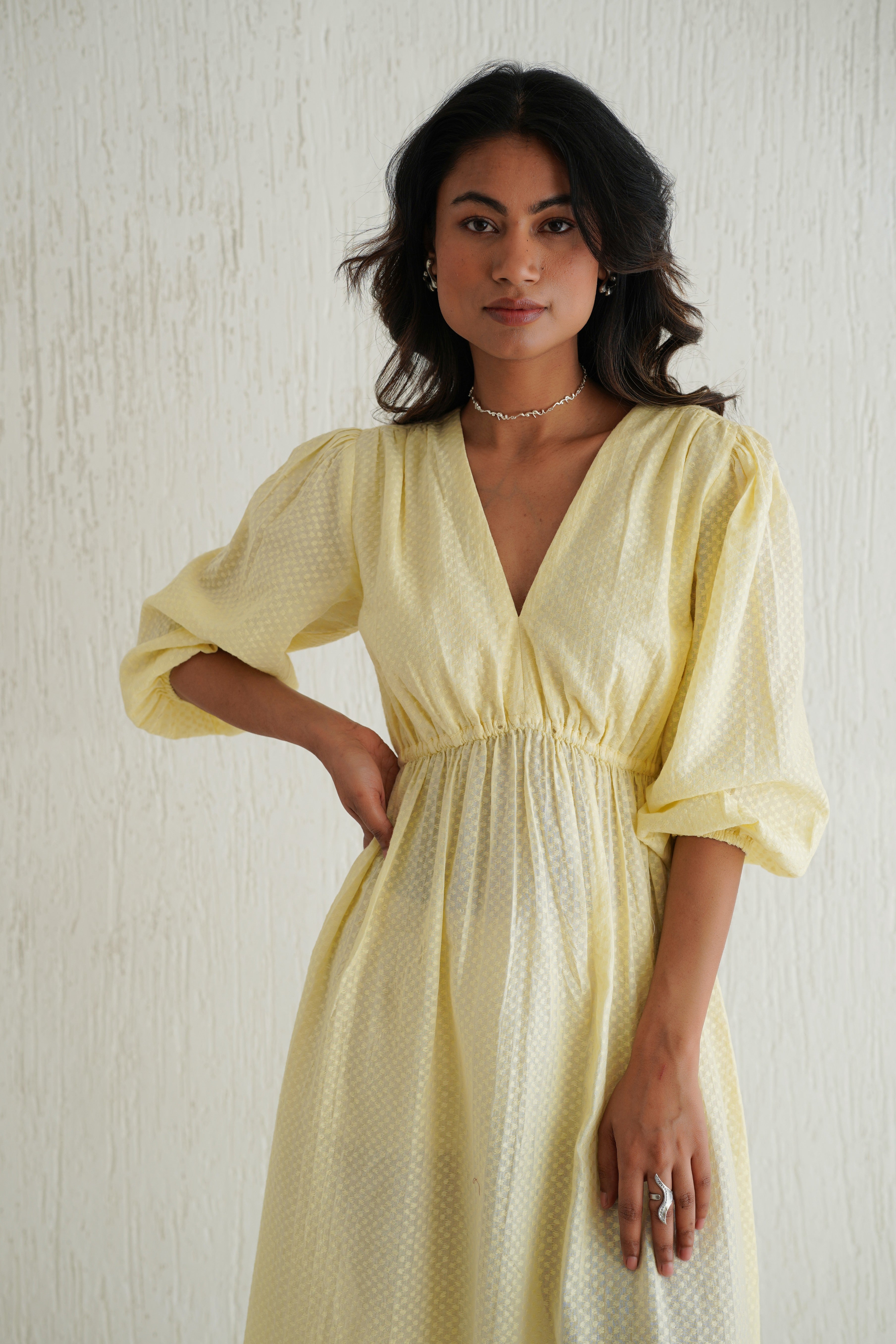 Butter Yellow Floe Dress
