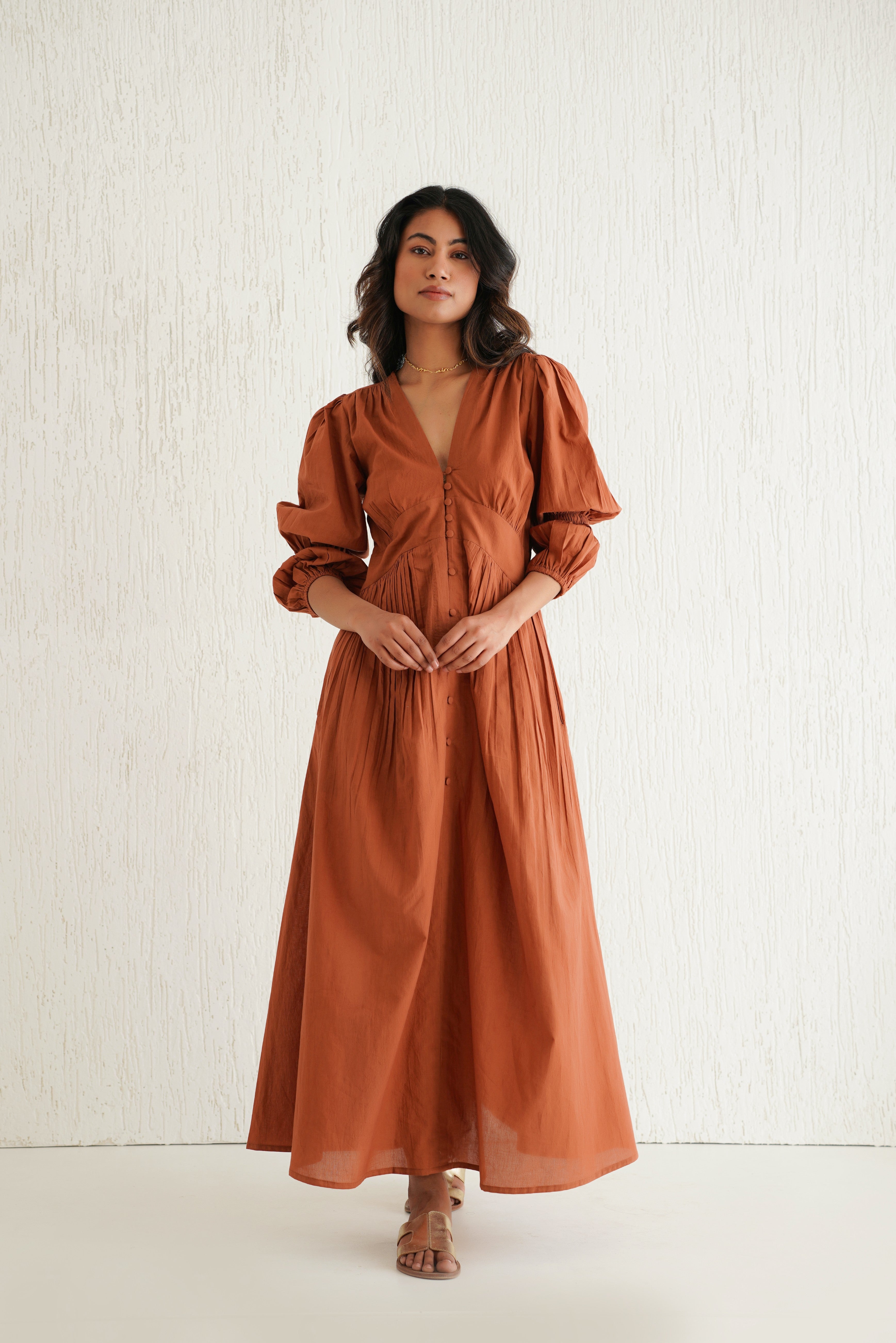 Burnt Toffee Tan Lucid Dress