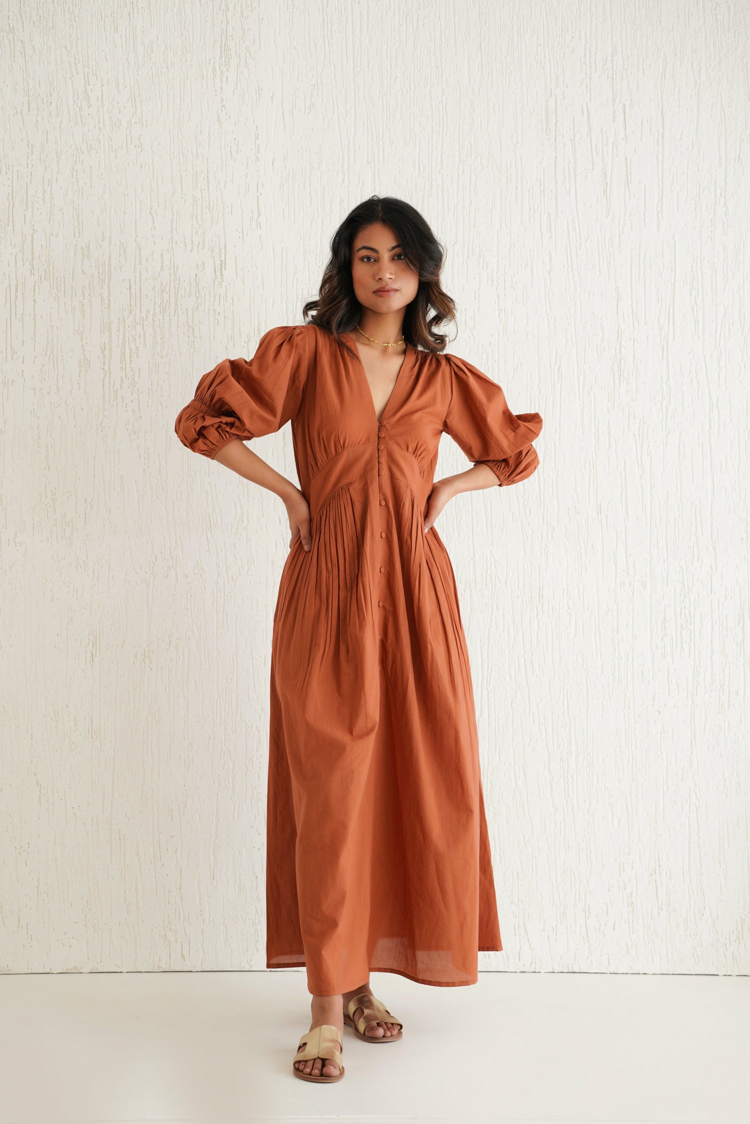 Burnt Toffee Tan Lucid Dress