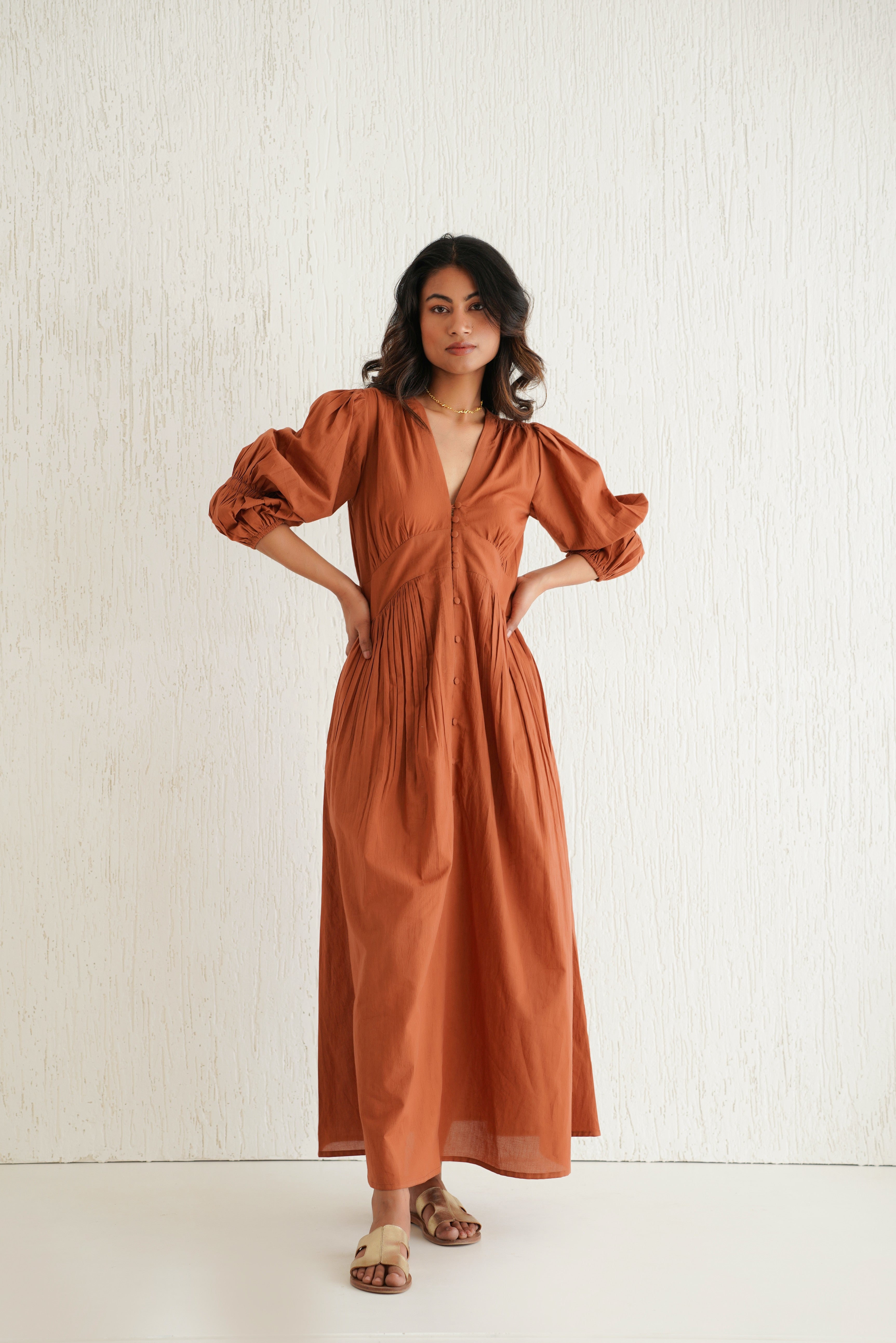 Burnt Toffee Tan Lucid Dress