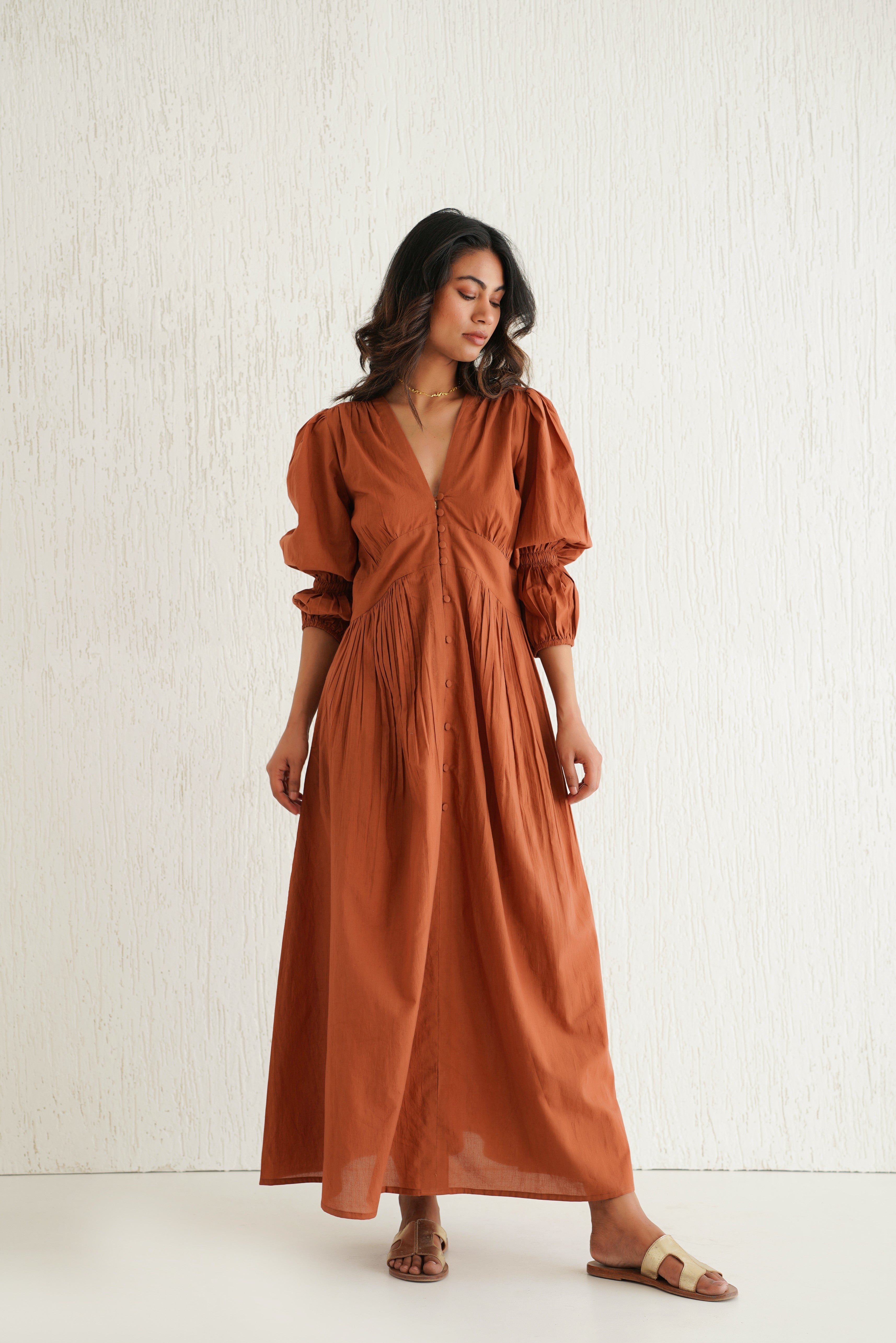 Burnt Toffee Tan Lucid Dress