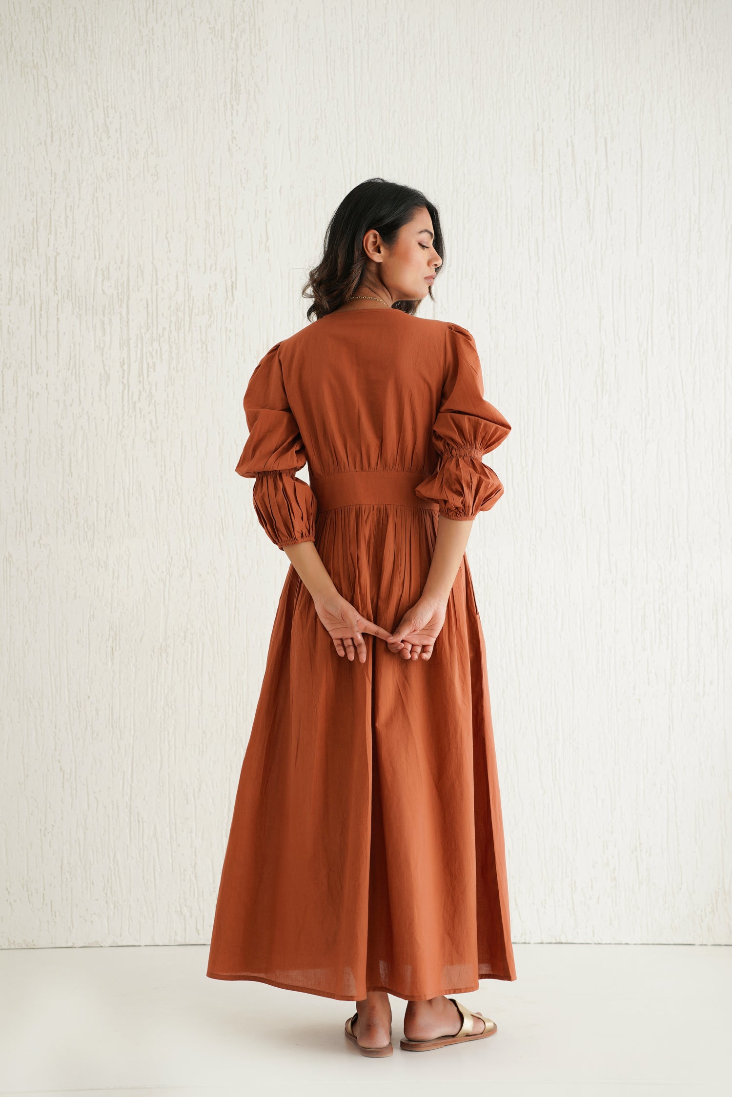 Burnt Toffee Tan Lucid Dress