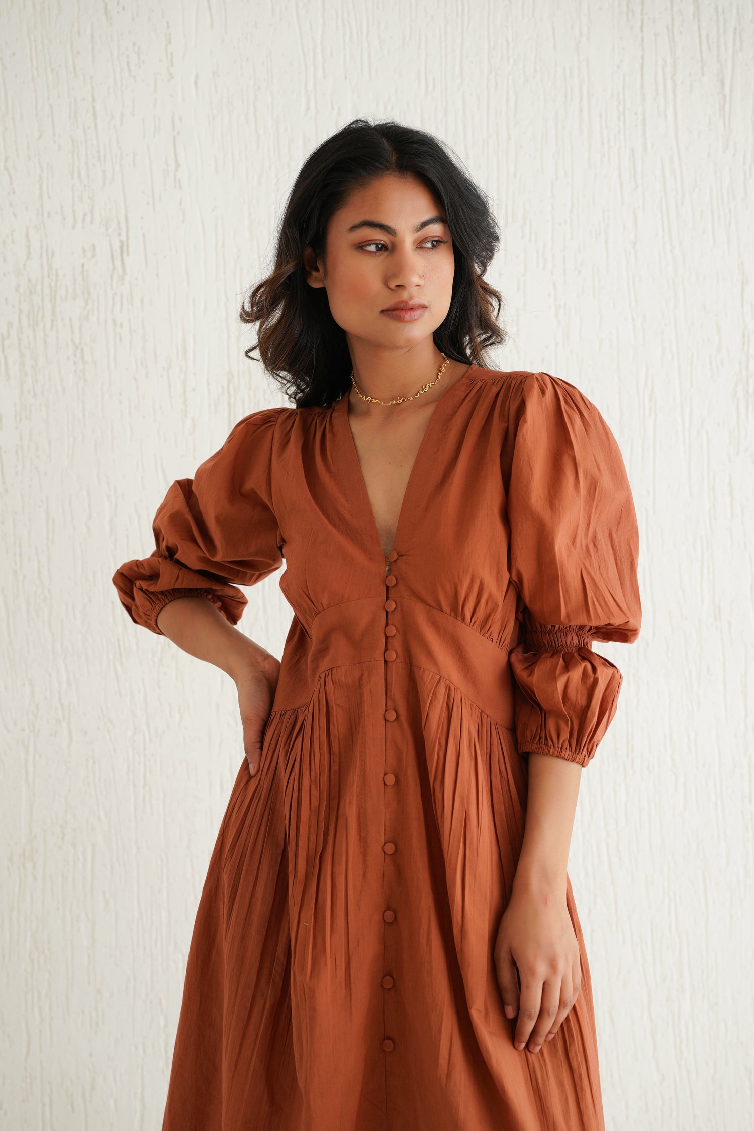 Burnt Toffee Tan Lucid Dress