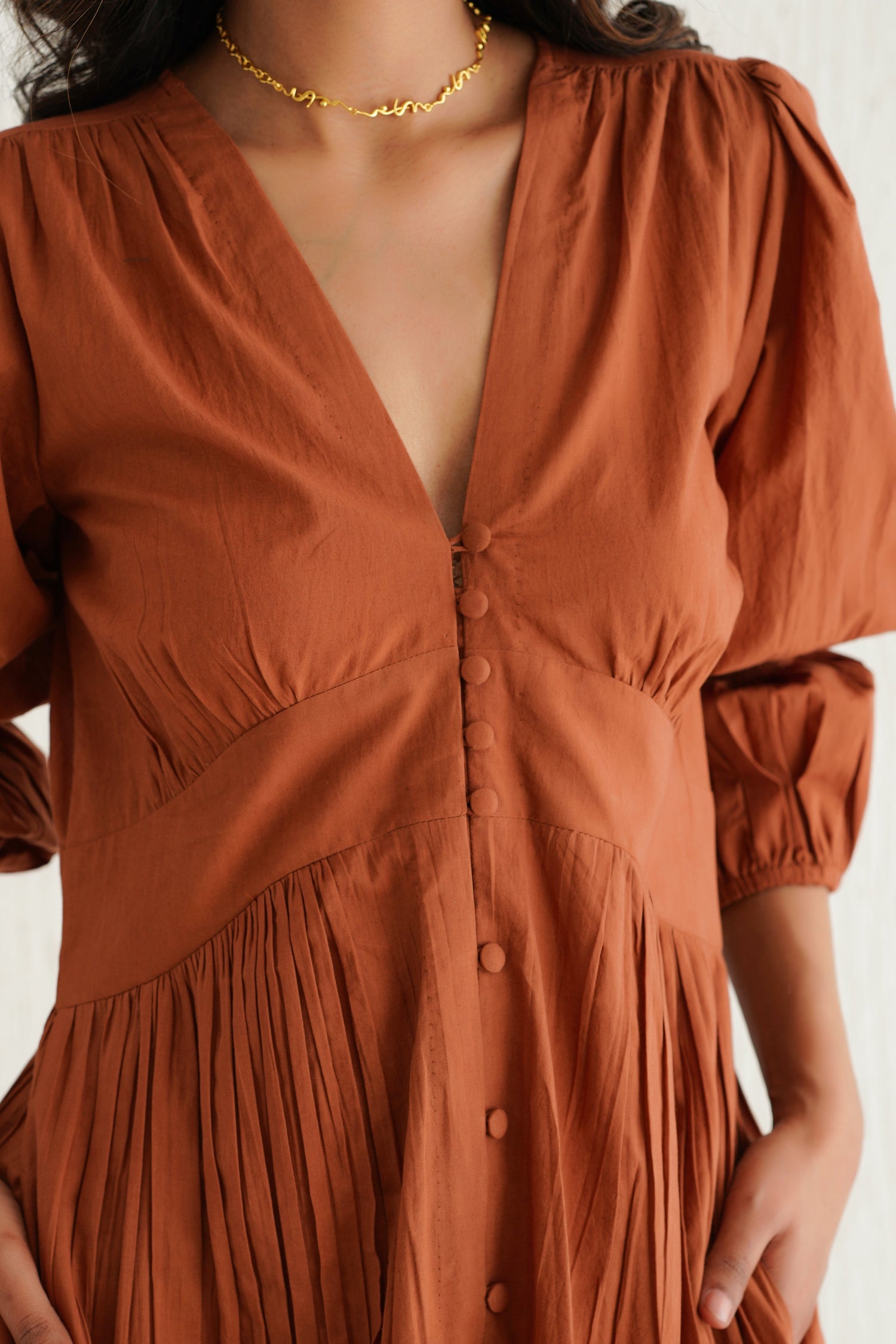 Burnt Toffee Tan Lucid Dress