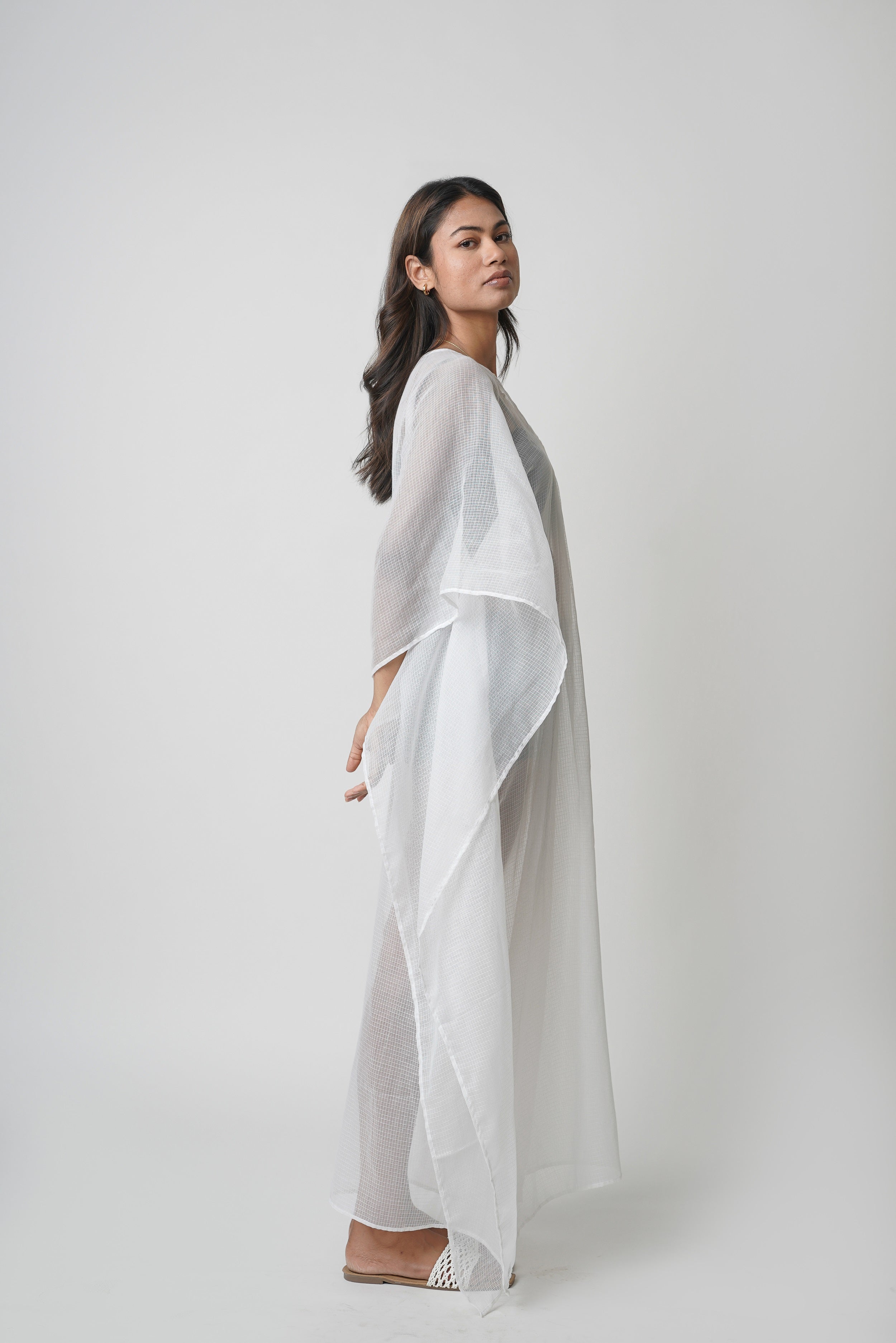 Blushing Pearl White Kaftan