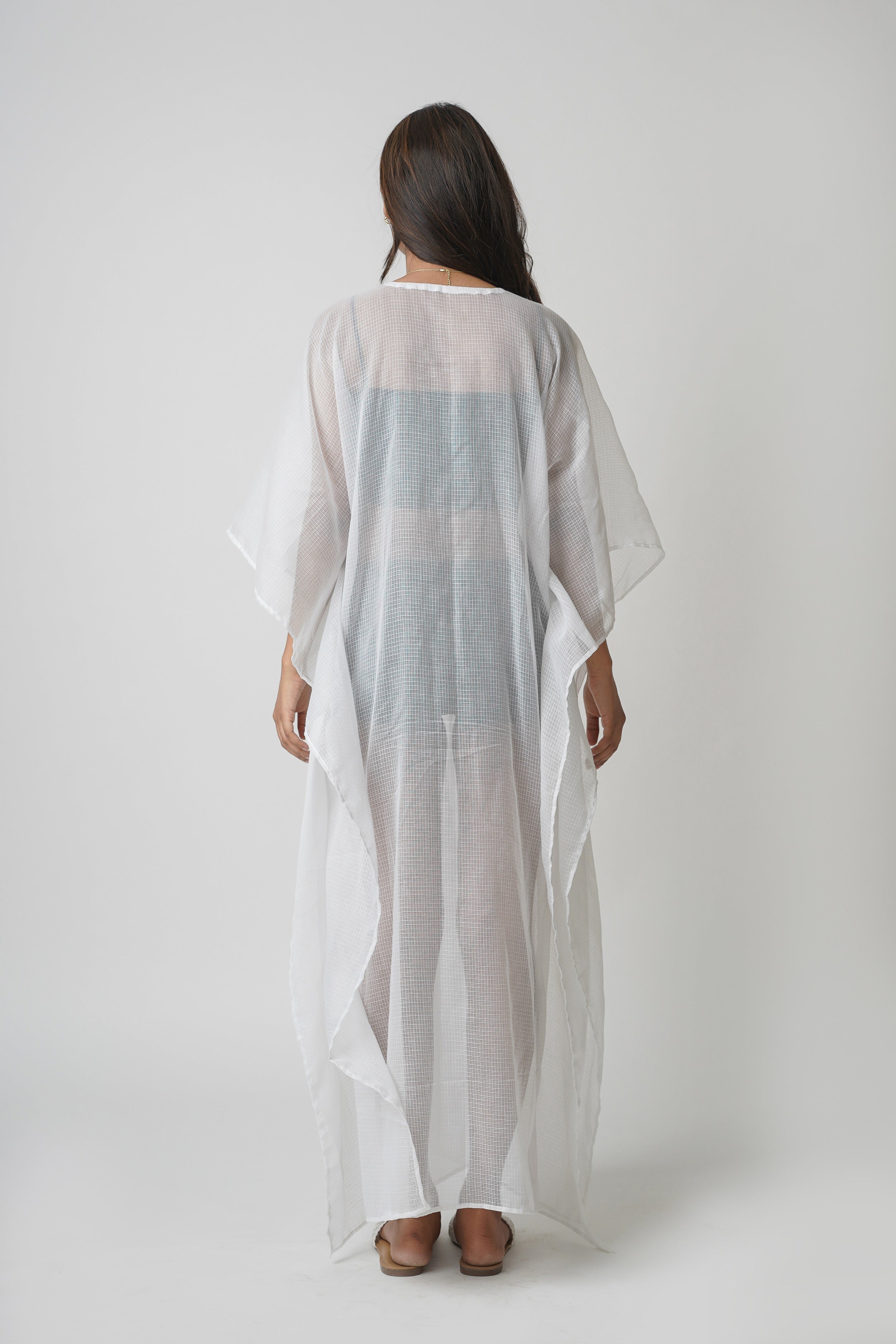 Blushing Pearl White Kaftan
