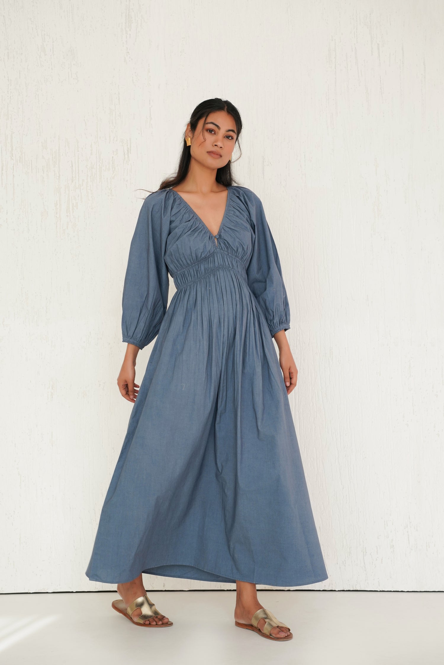 Piece of Sky Blue Ecru Dress