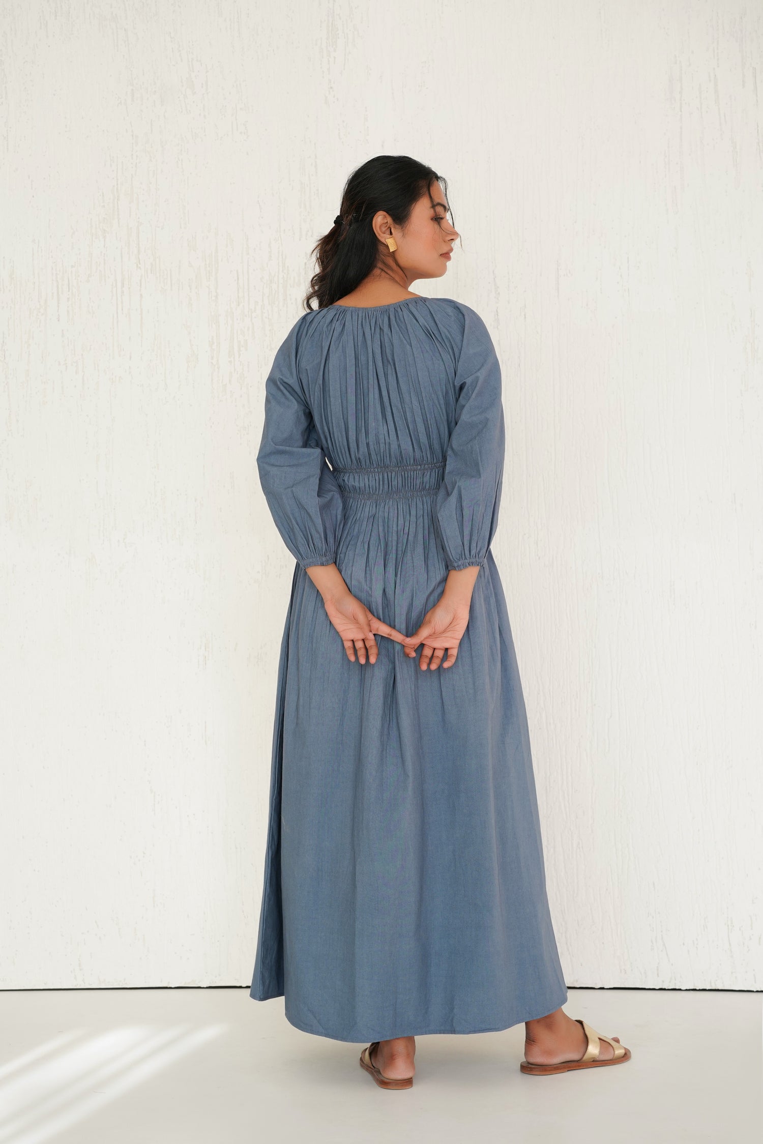 Piece of Sky Blue Ecru Dress