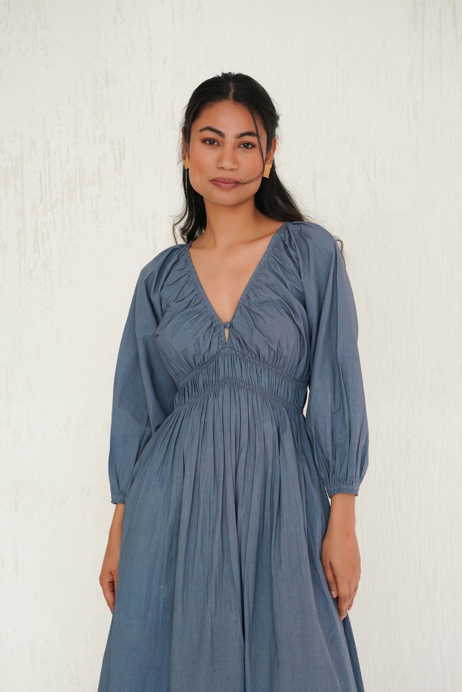 Piece of Sky Blue Ecru Dress