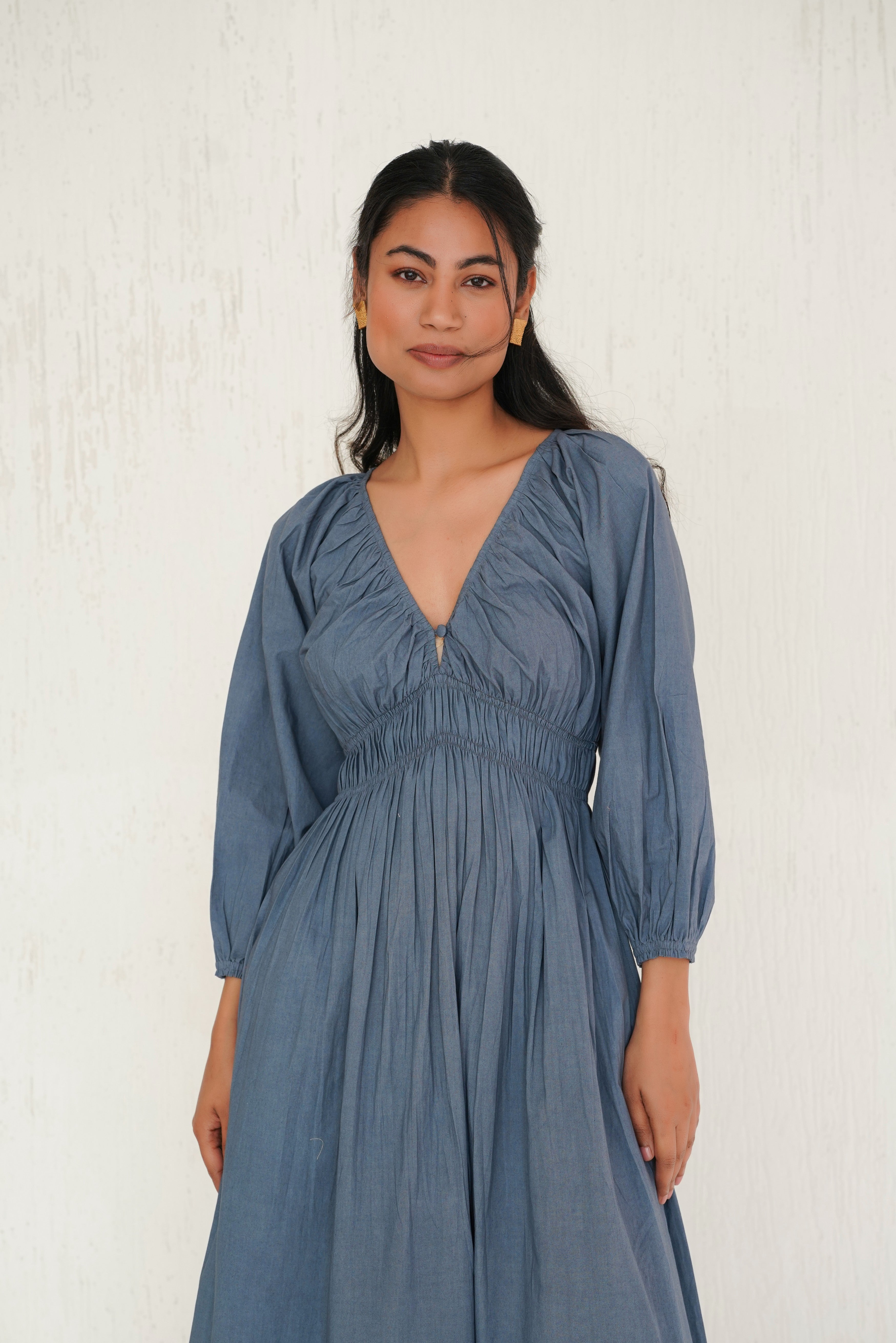 Piece of Sky Blue Ecru Dress