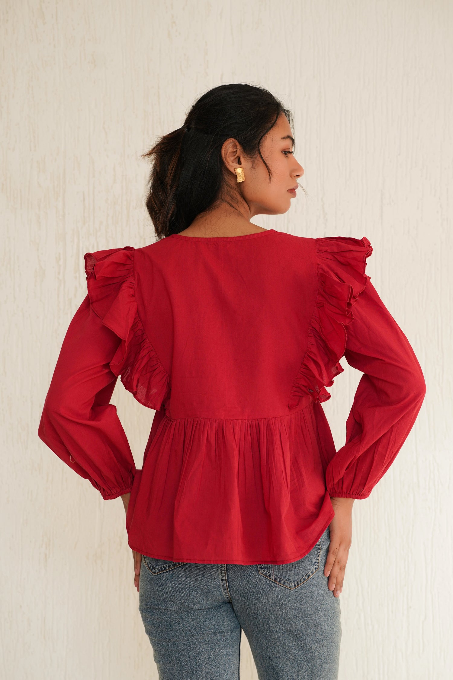 Crimson Red Rome Top