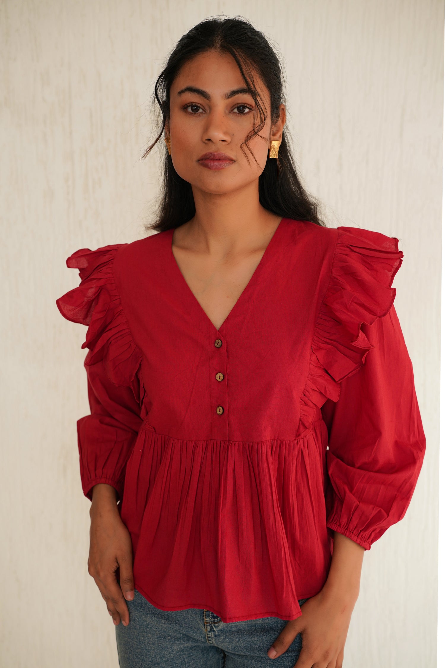 Crimson Red Rome Top