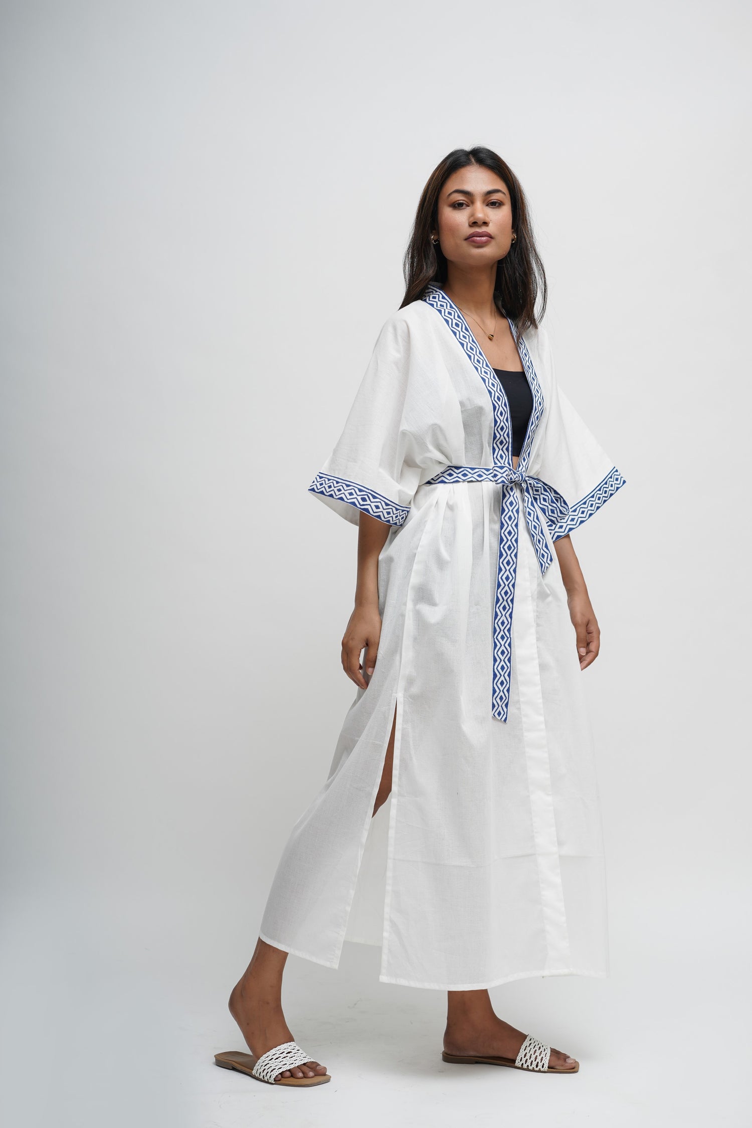 Blushing Pearl White Nightfall Kaftan