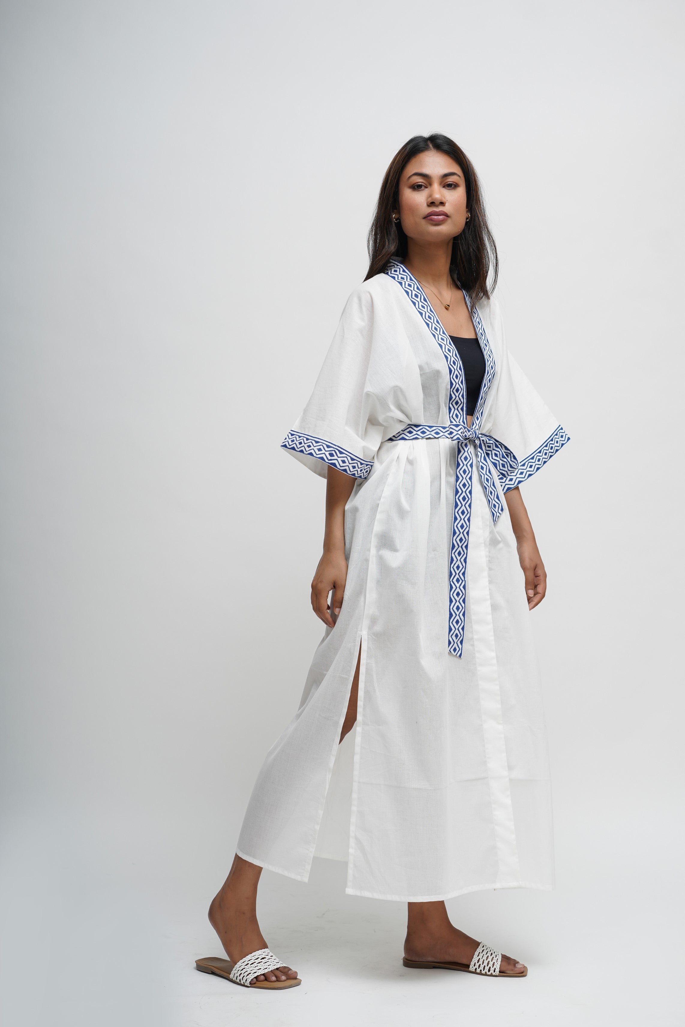 Blushing Pearl White Nightfall Kaftan