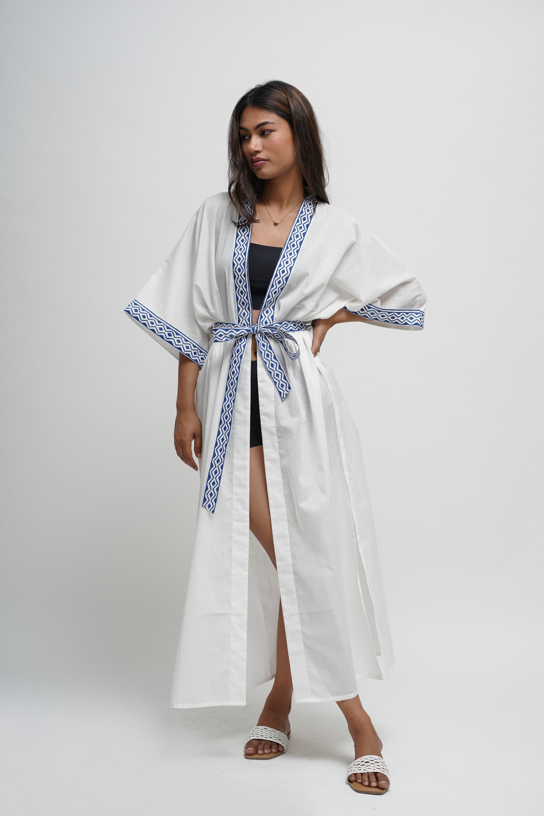Blushing Pearl White Nightfall Kaftan