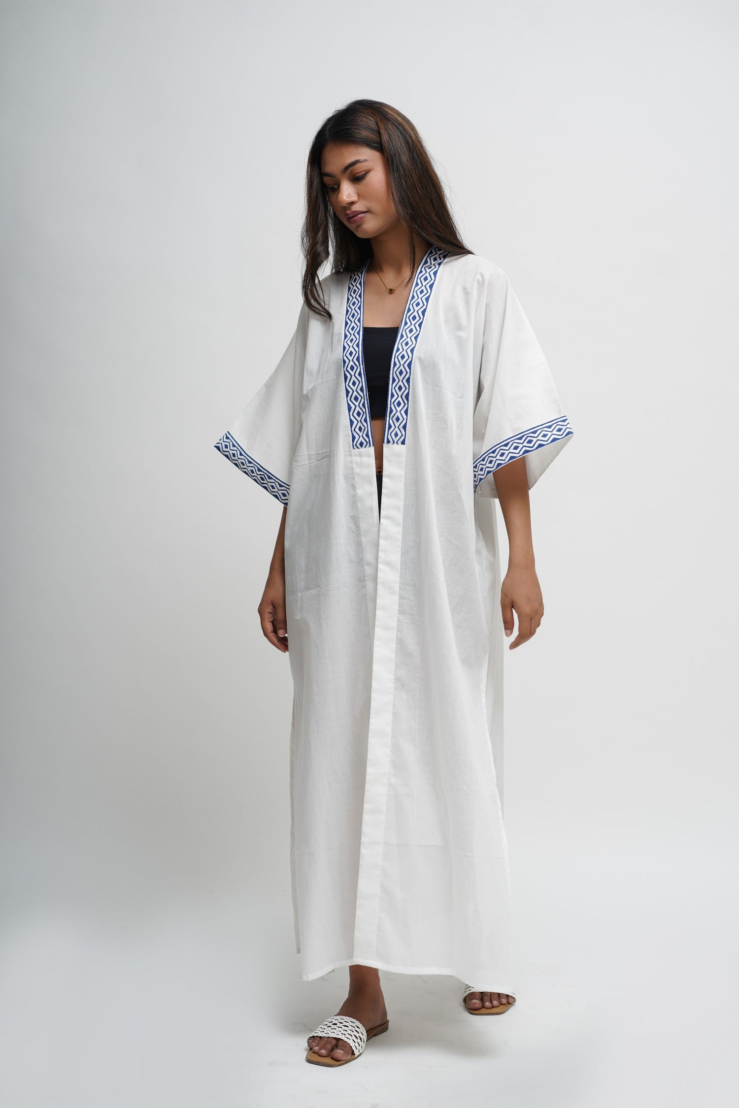 Blushing Pearl White Nightfall Kaftan
