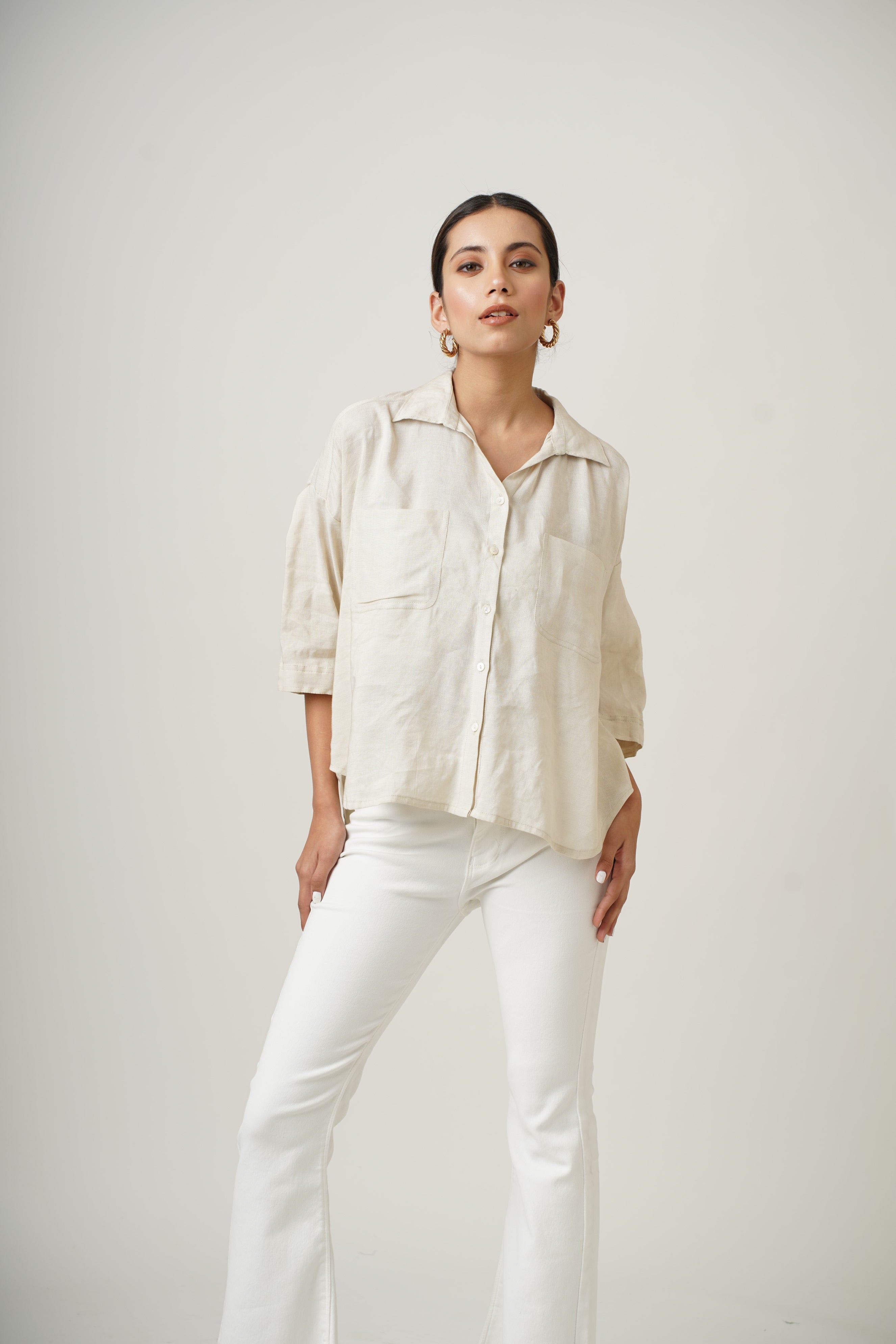 Mushroom White Dina Shirt