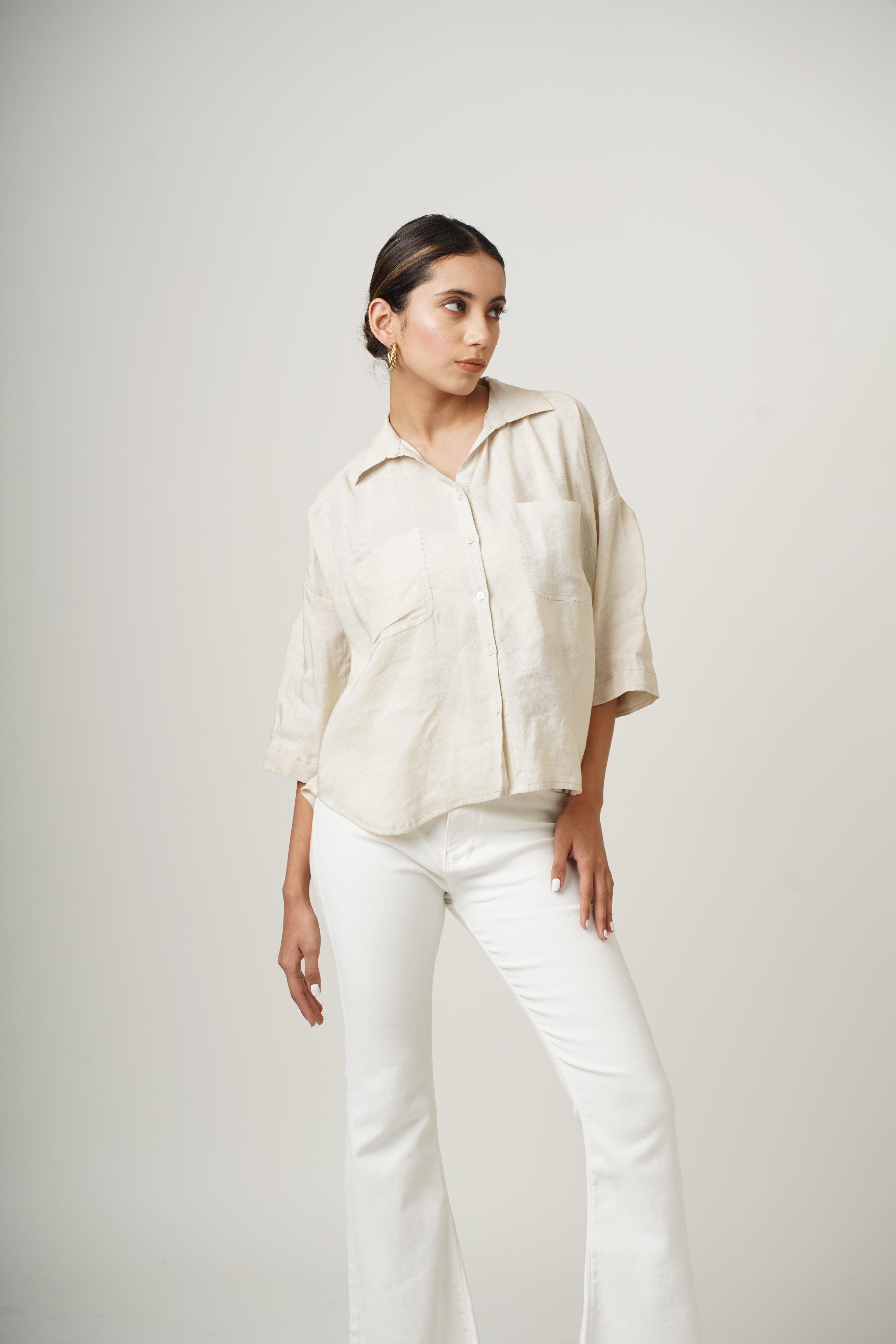 Mushroom White Dina Shirt