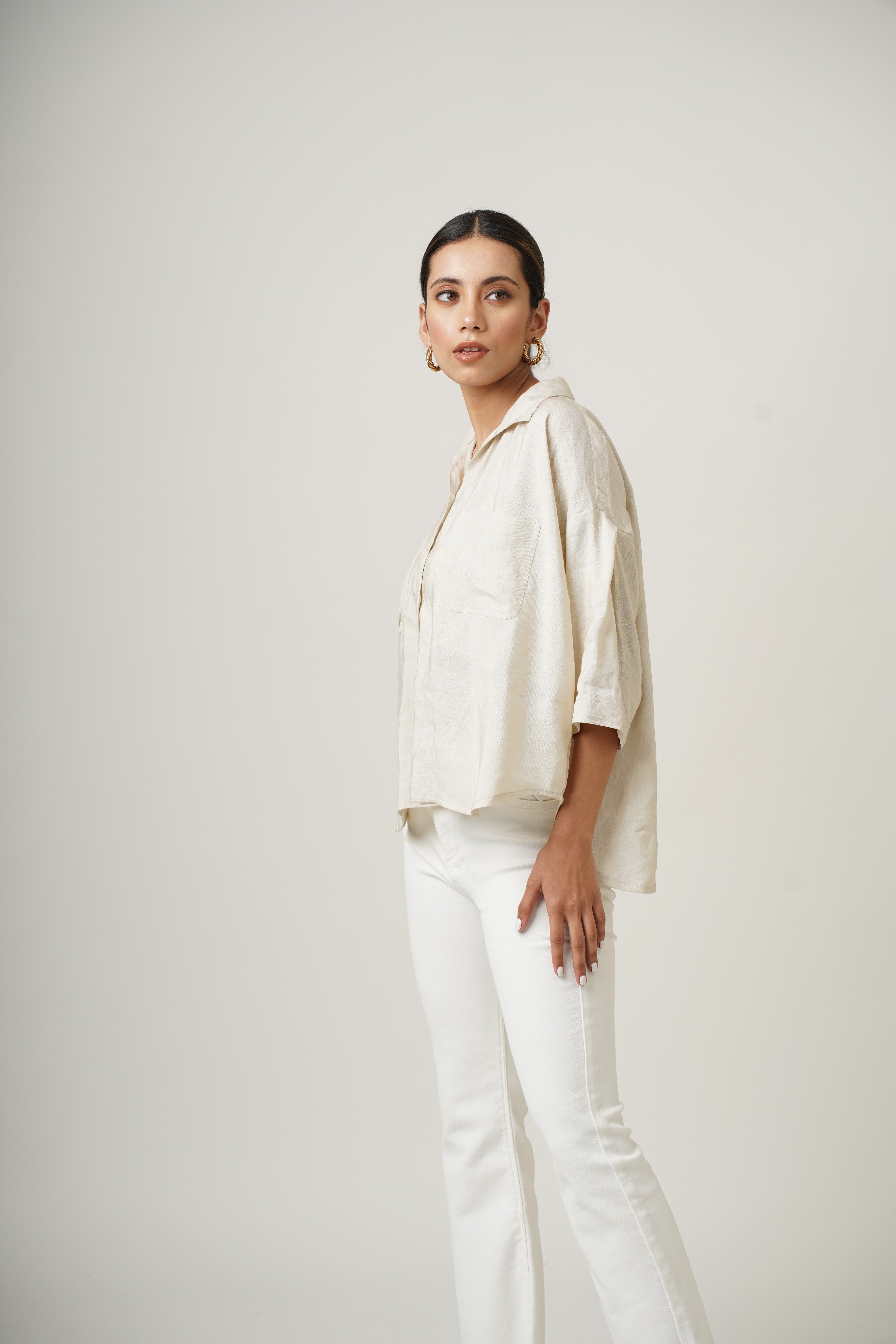 Mushroom White Dina Shirt