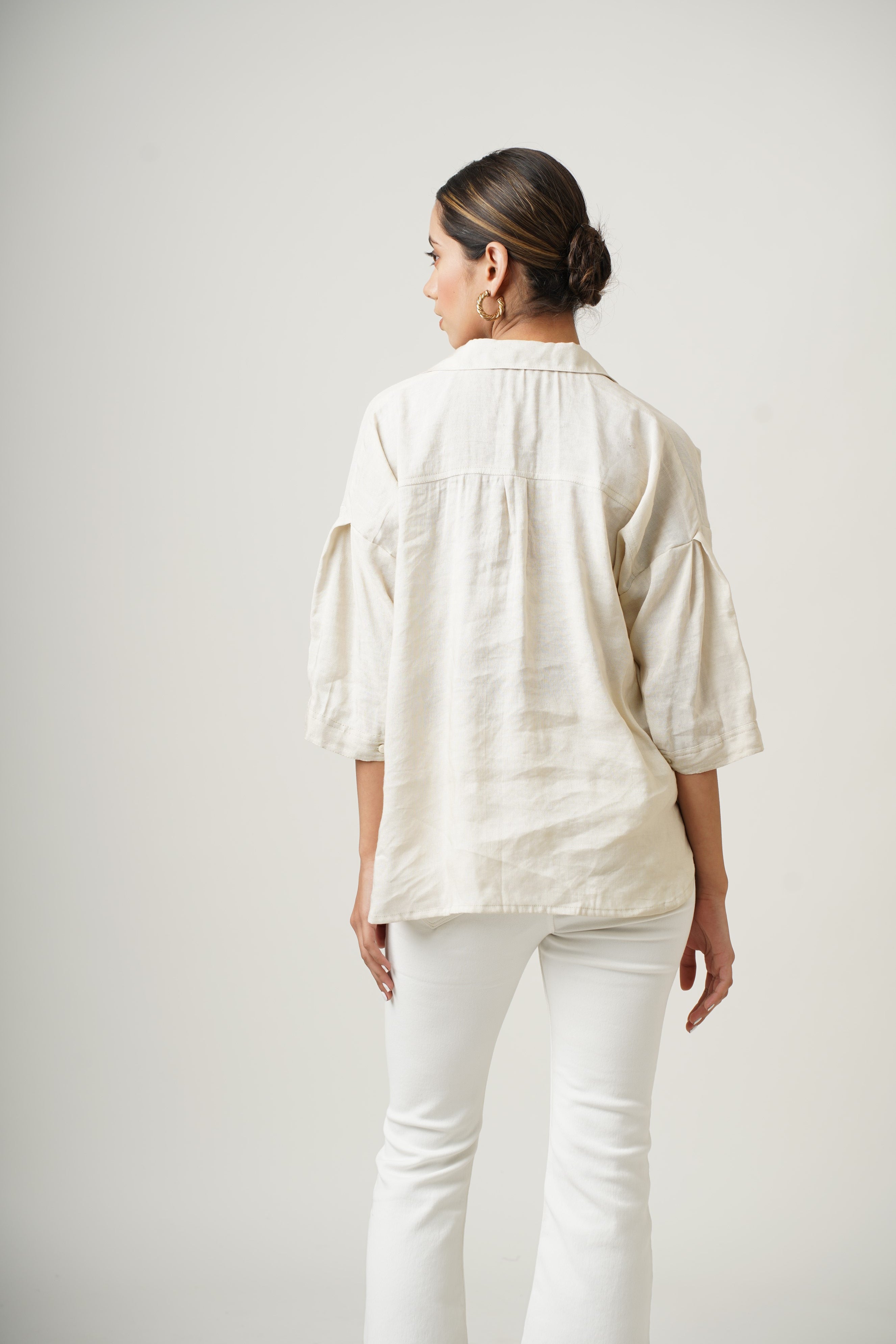 Mushroom White Dina Shirt