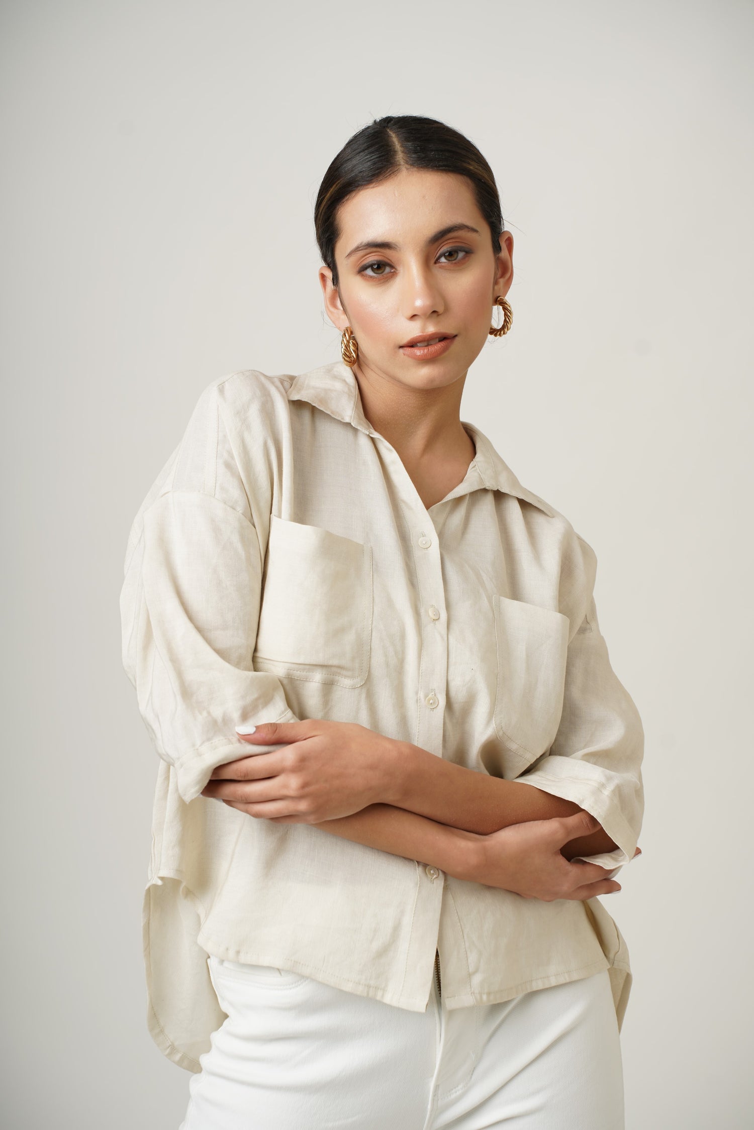 Mushroom White Dina Shirt