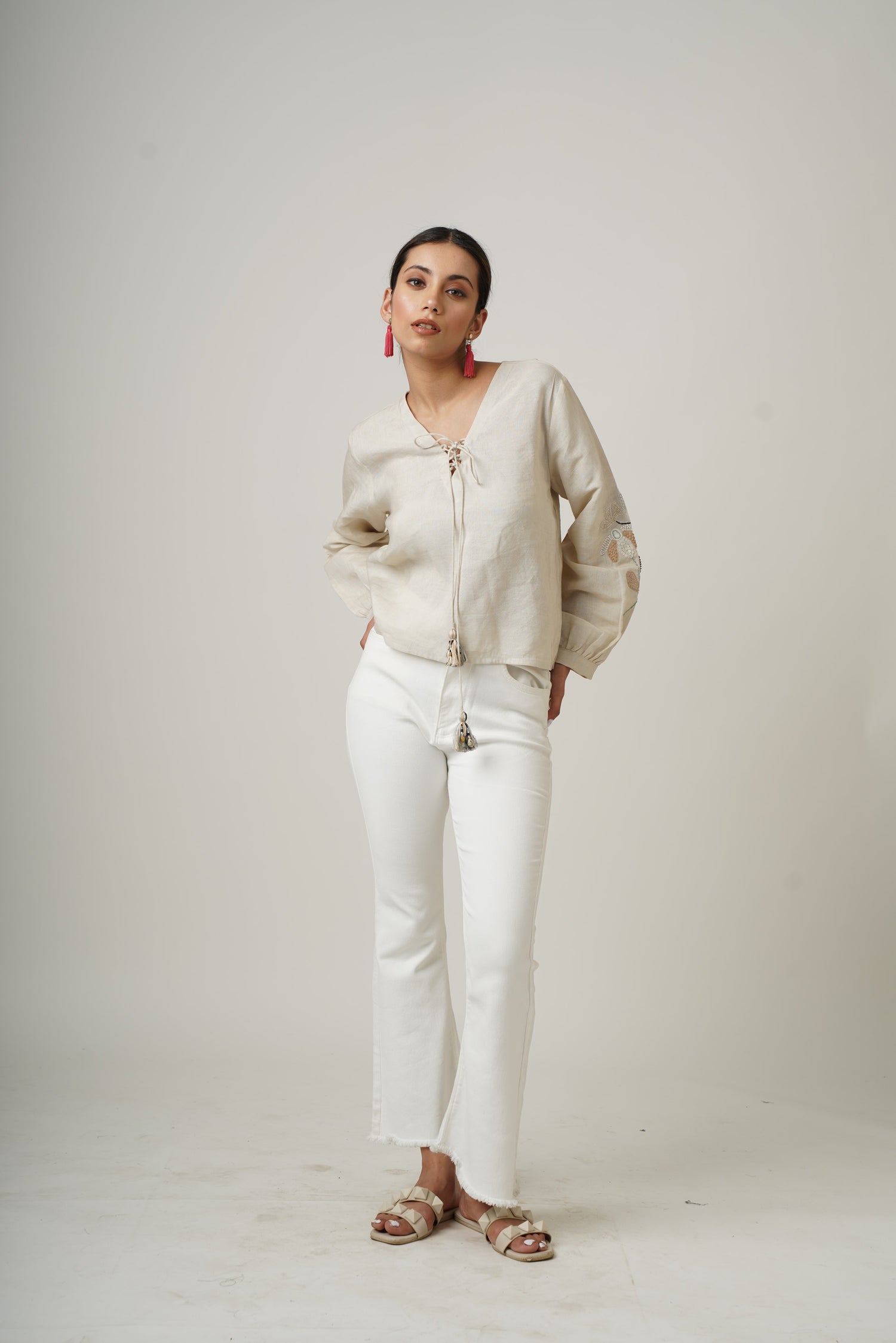Mushroom White Frida Top