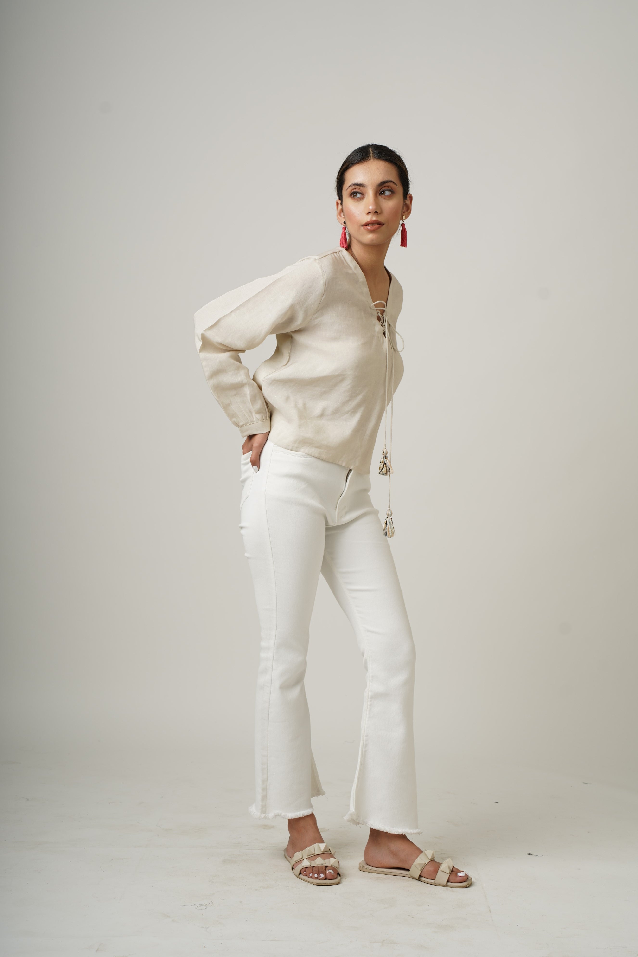 Mushroom White Frida Top