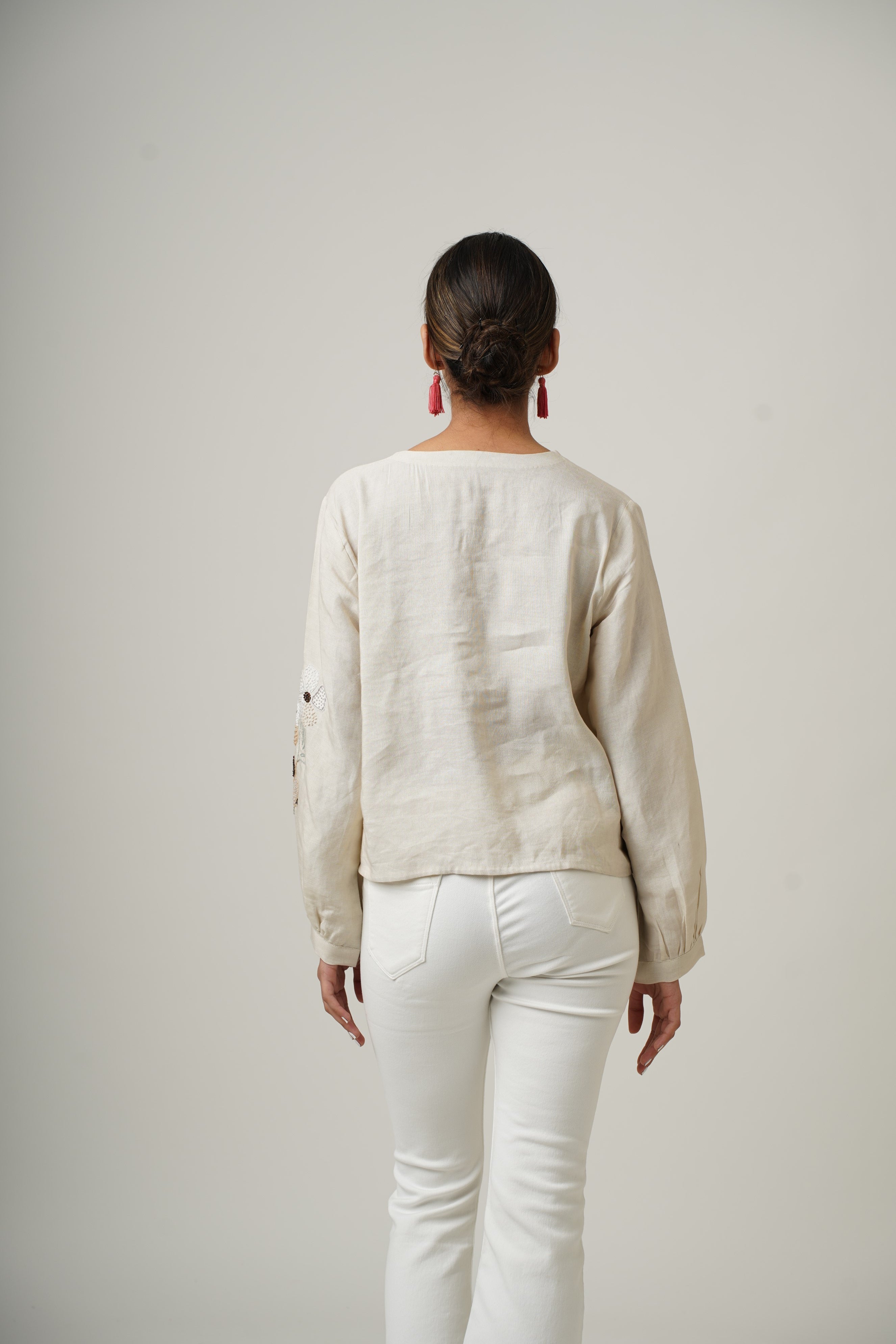 Mushroom White Frida Top
