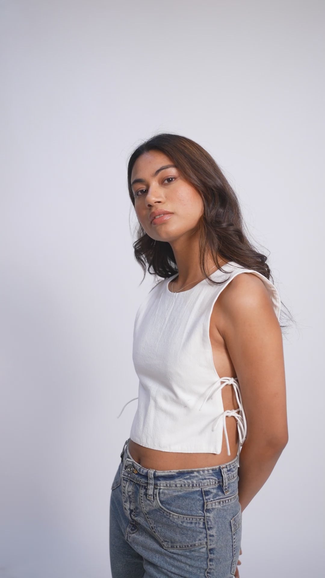 Blushing Pearl White Bib Top