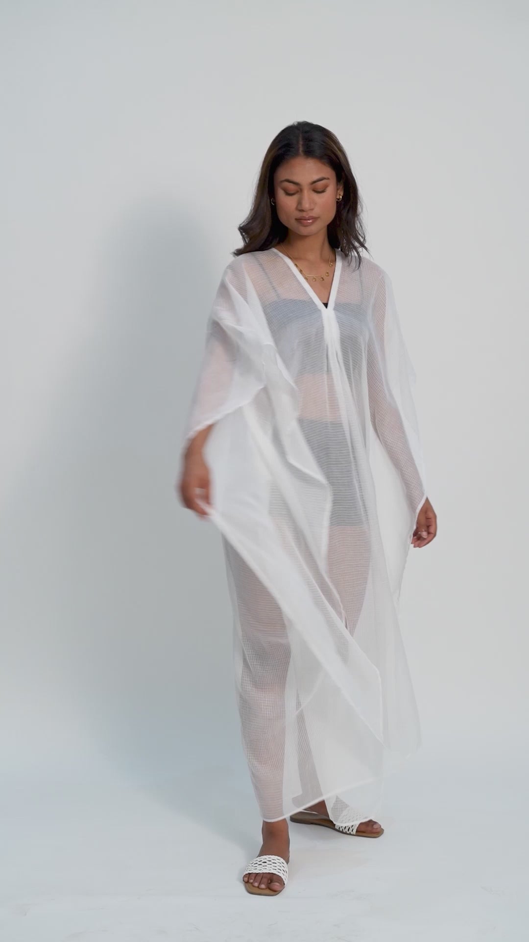 Blushing Pearl White Kaftan