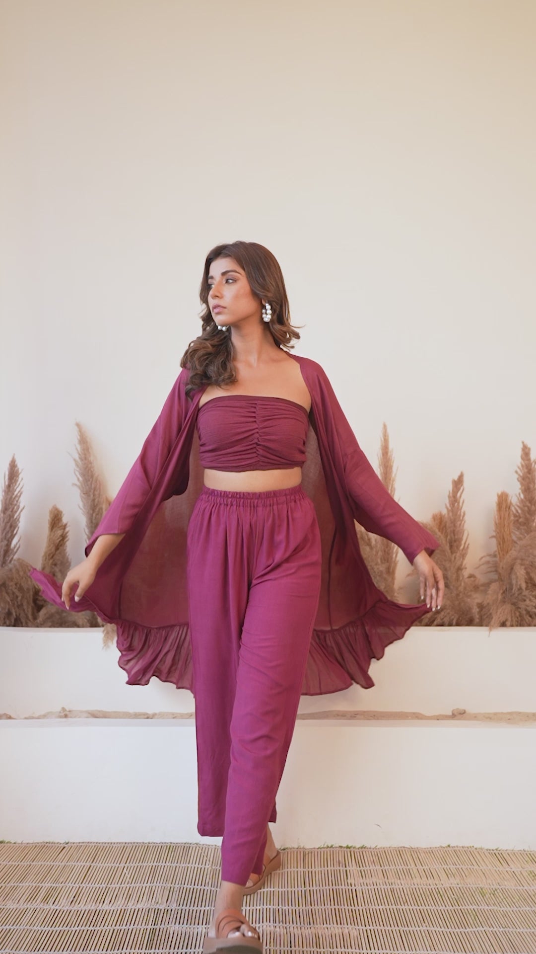 Rose Rabat Set with Shrug