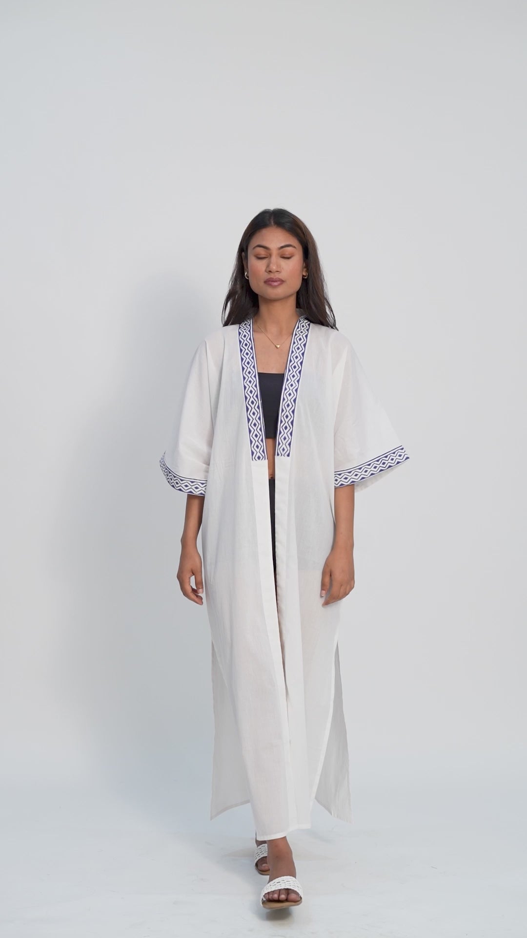 Blushing Pearl White Nightfall Kaftan
